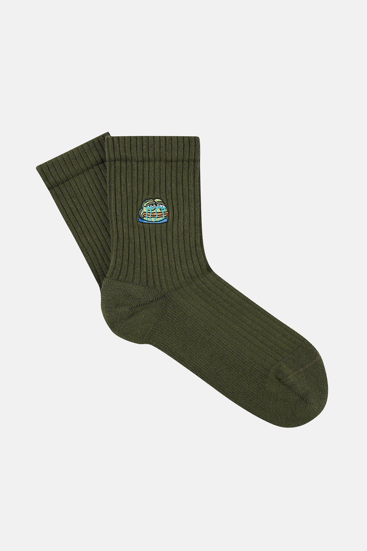 Crying Pepe Havlu Çorap - Yeşil