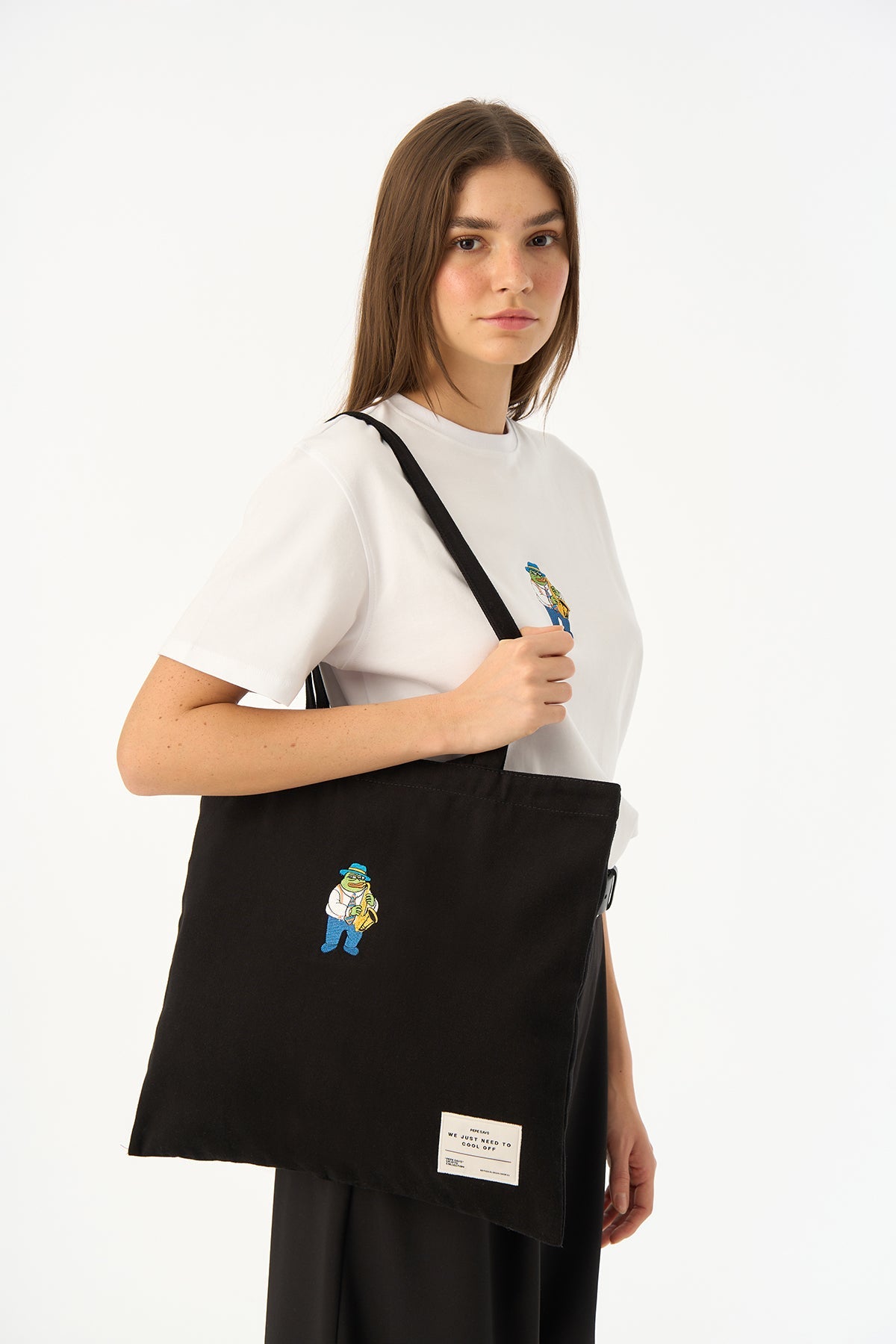 Jazzy Pepe Tote Çanta - Siyah