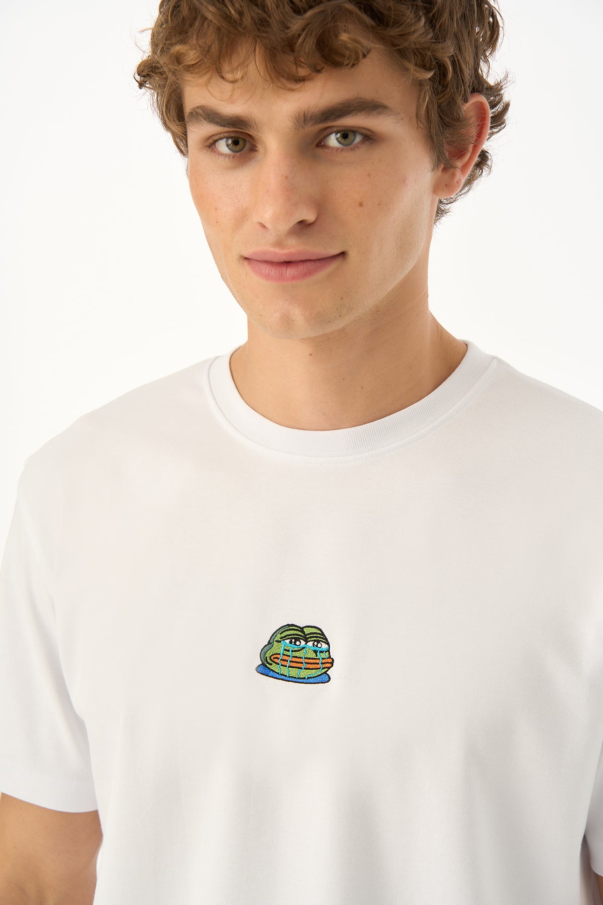 Crying Pepe Premium T-shirt - Beyaz