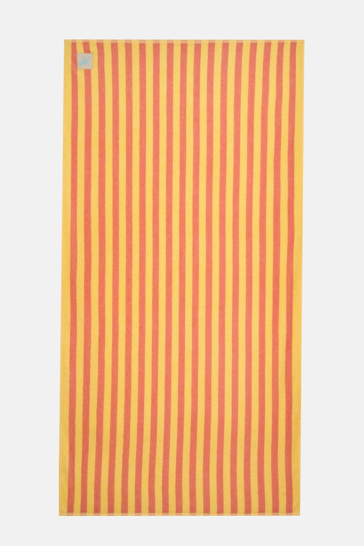 Midye Kabuğu Çizgili Jakarlı Havlu - Sarı/Turuncu