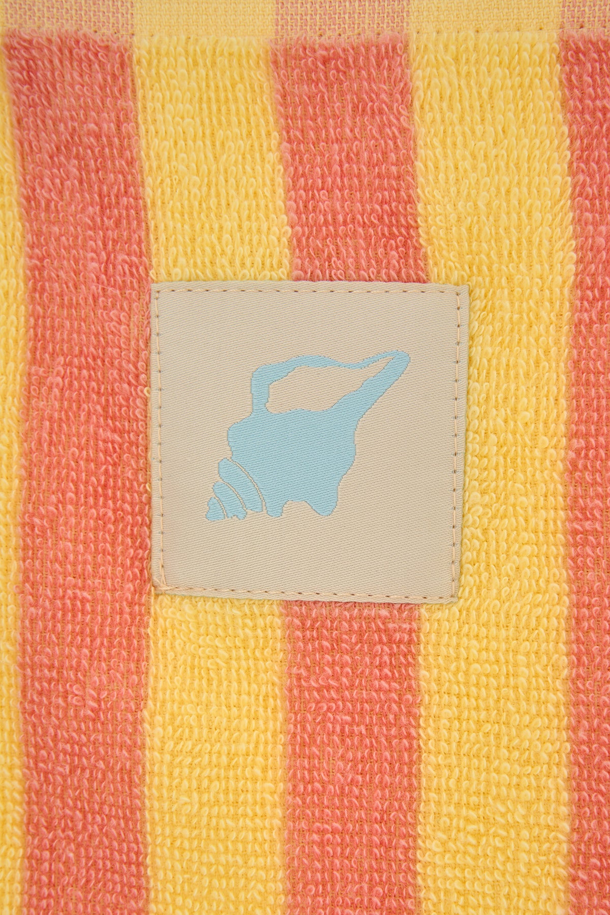 Midye Kabuğu Çizgili Jakarlı Havlu - Sarı/Turuncu