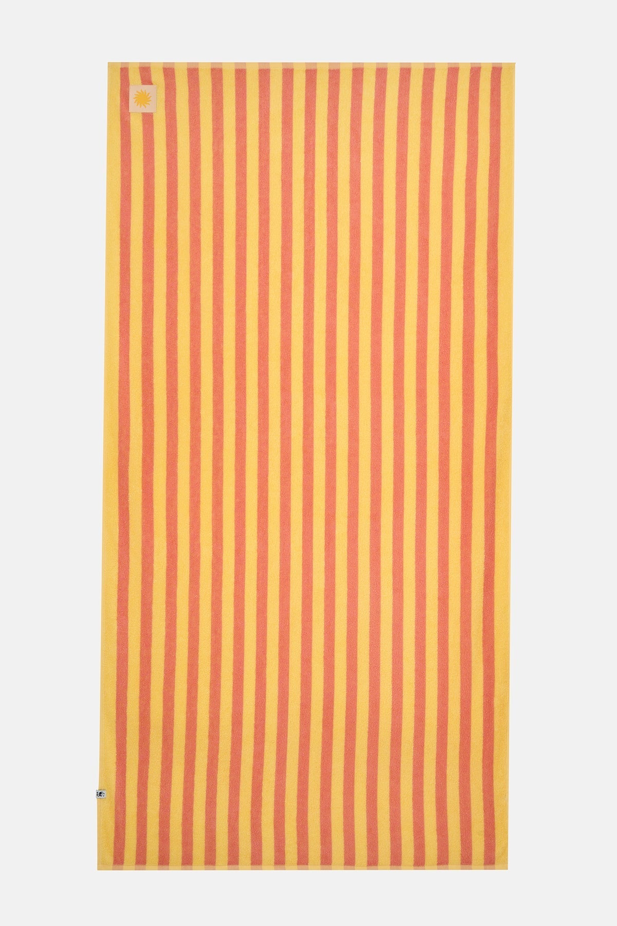 Güneş Çizgili Jakarlı Havlu - Sarı/Turuncu