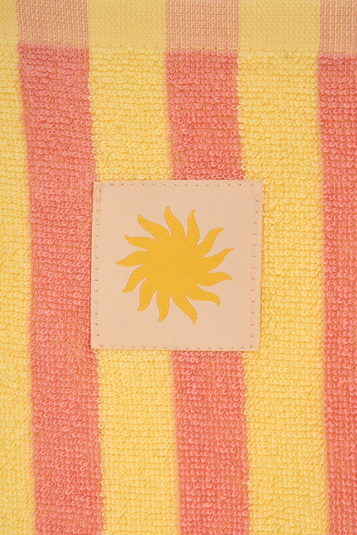 Güneş Çizgili Jakarlı Havlu - Sarı/Turuncu