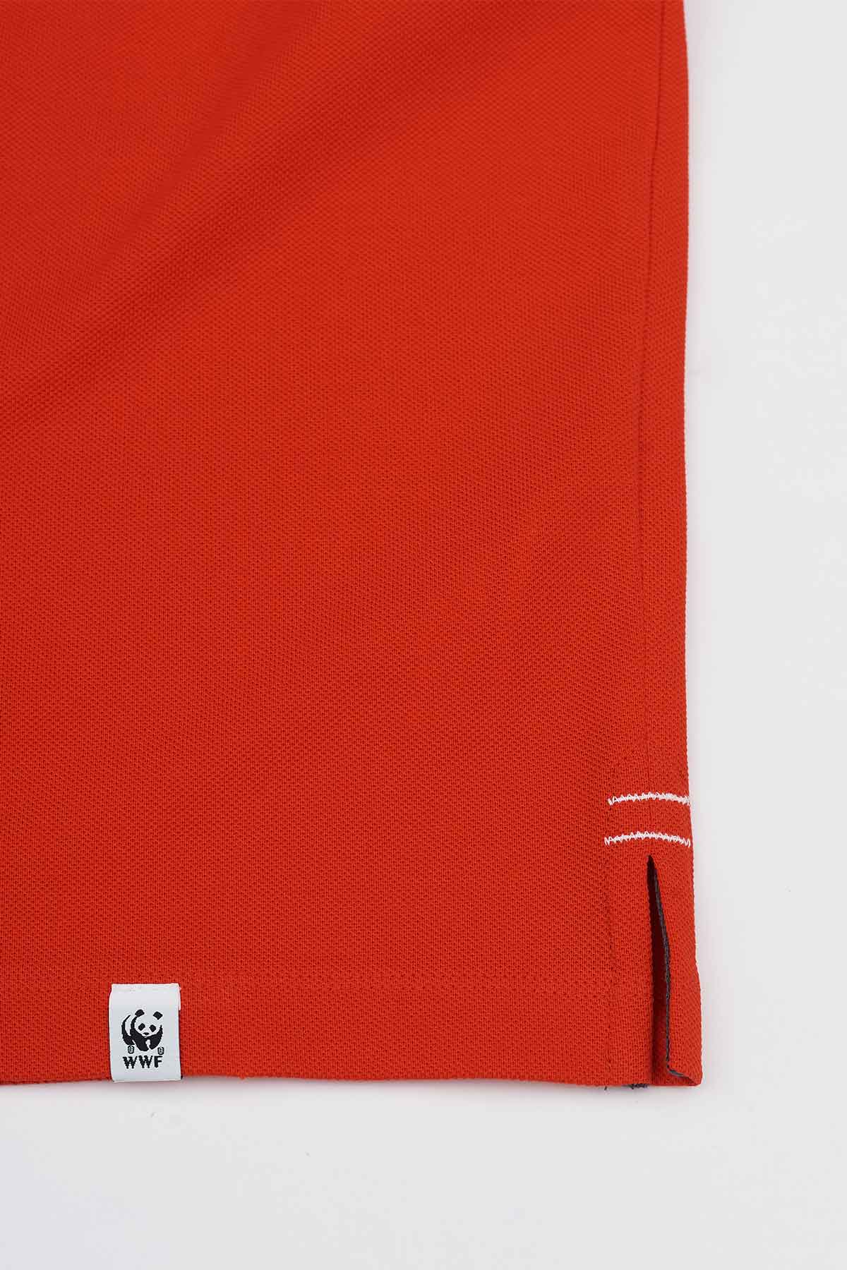 Panda Polo Yaka T-Shirt - Kırmızı