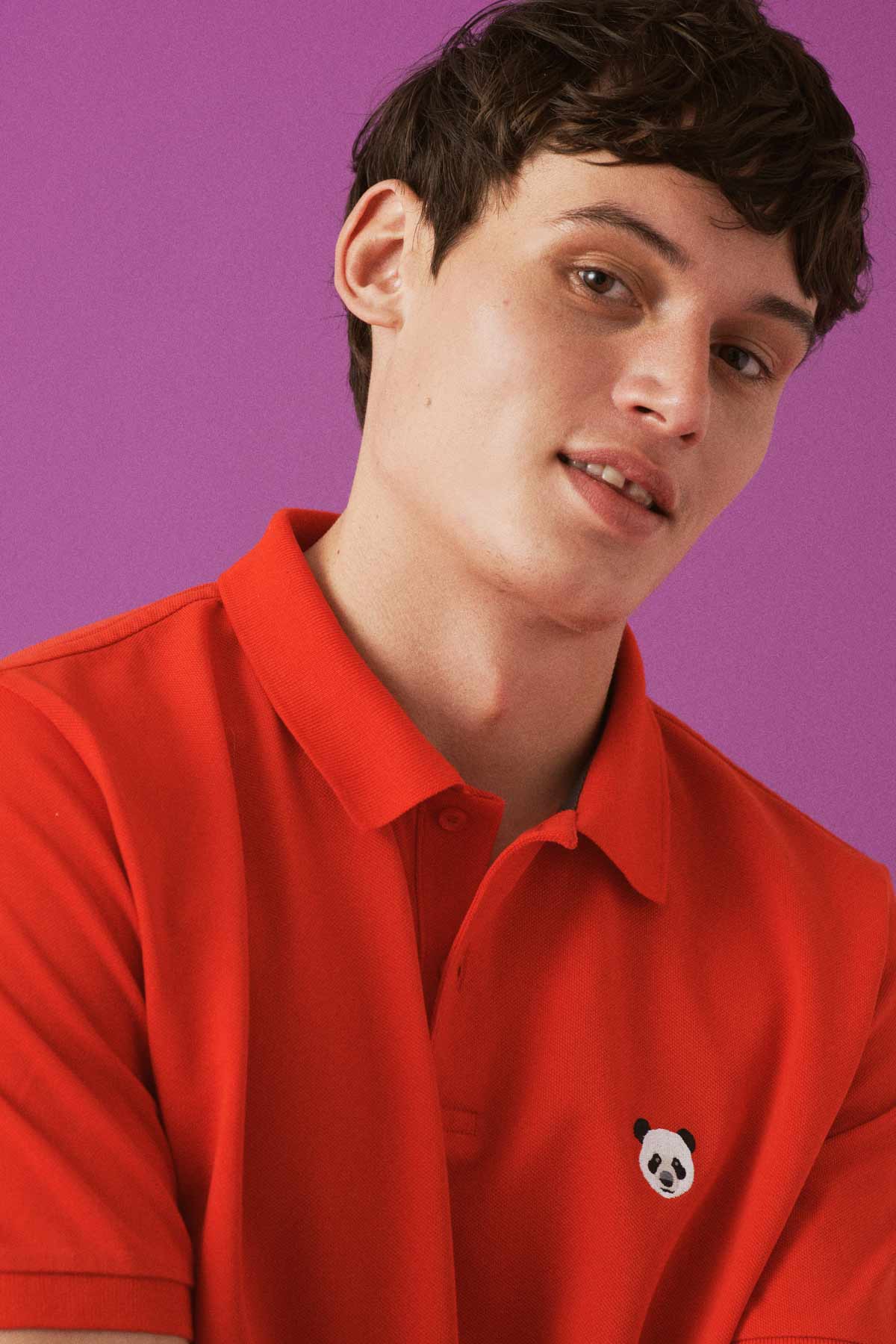Panda Polo Yaka T-Shirt - Kırmızı