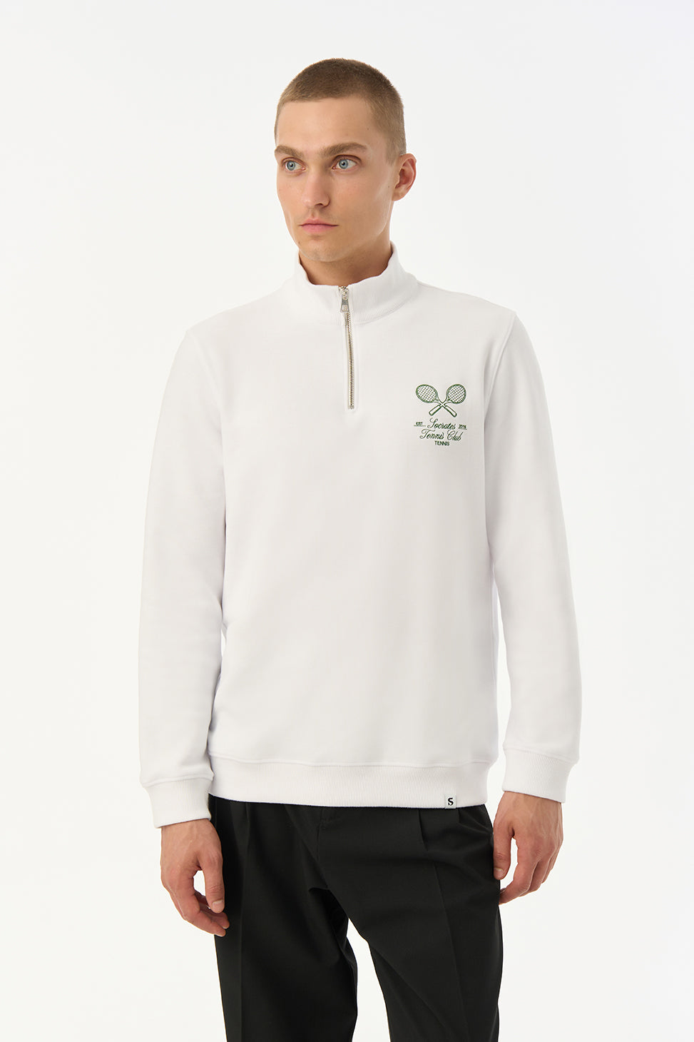 Socrates  SuperSoft Quarter-Zip Sweatshirt - Beyaz