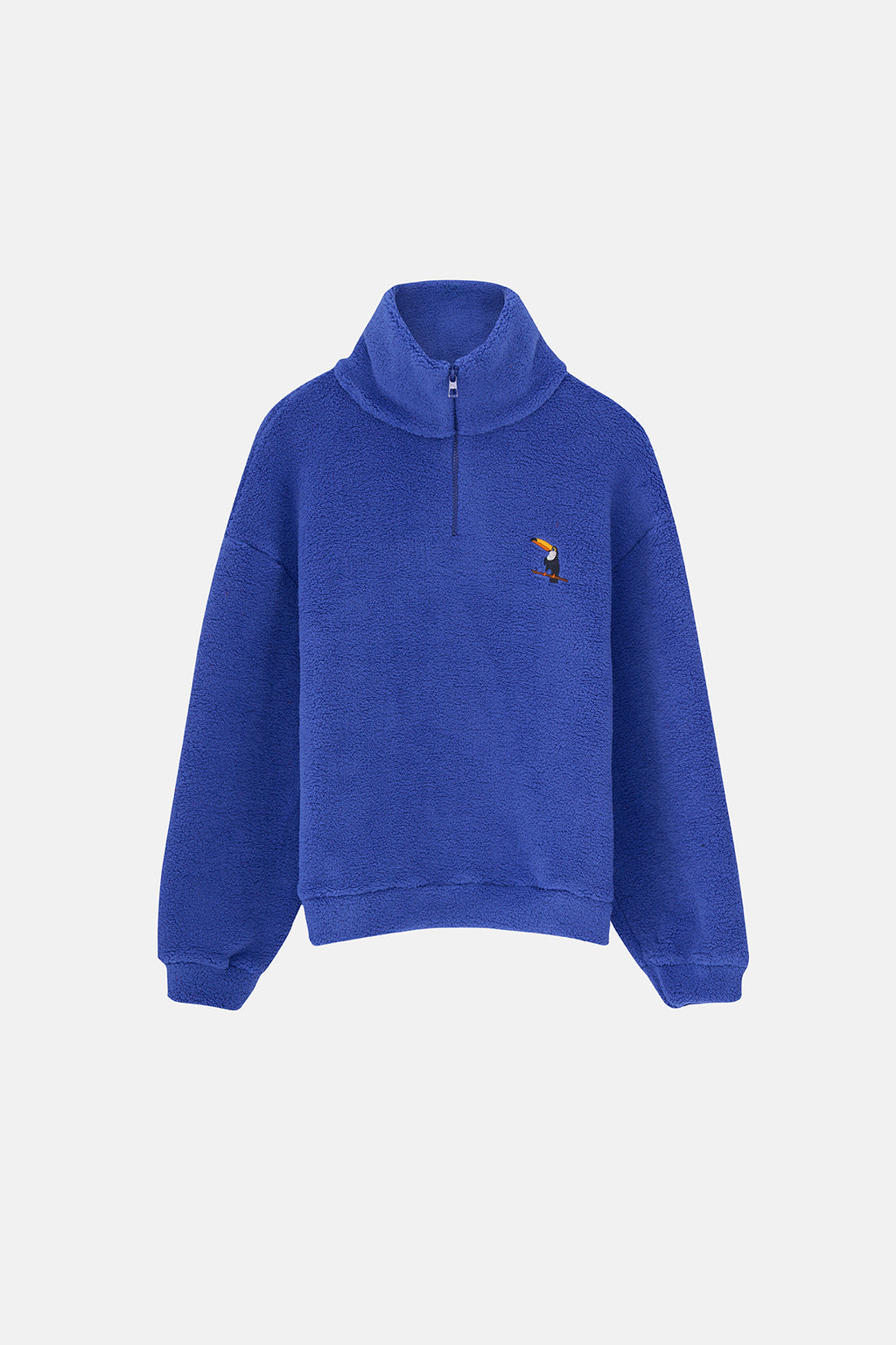 Tukan Sherpa Quarter-Zip Sweatshirt - Saks mavi