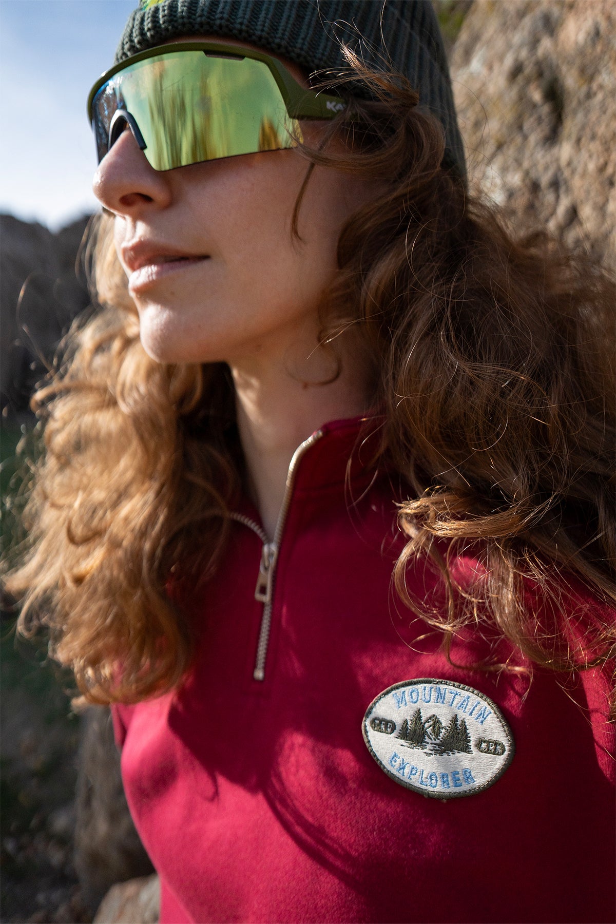 Mountain Explorer Soft Touch Quarter-Zip Sweatshirt - Bordo