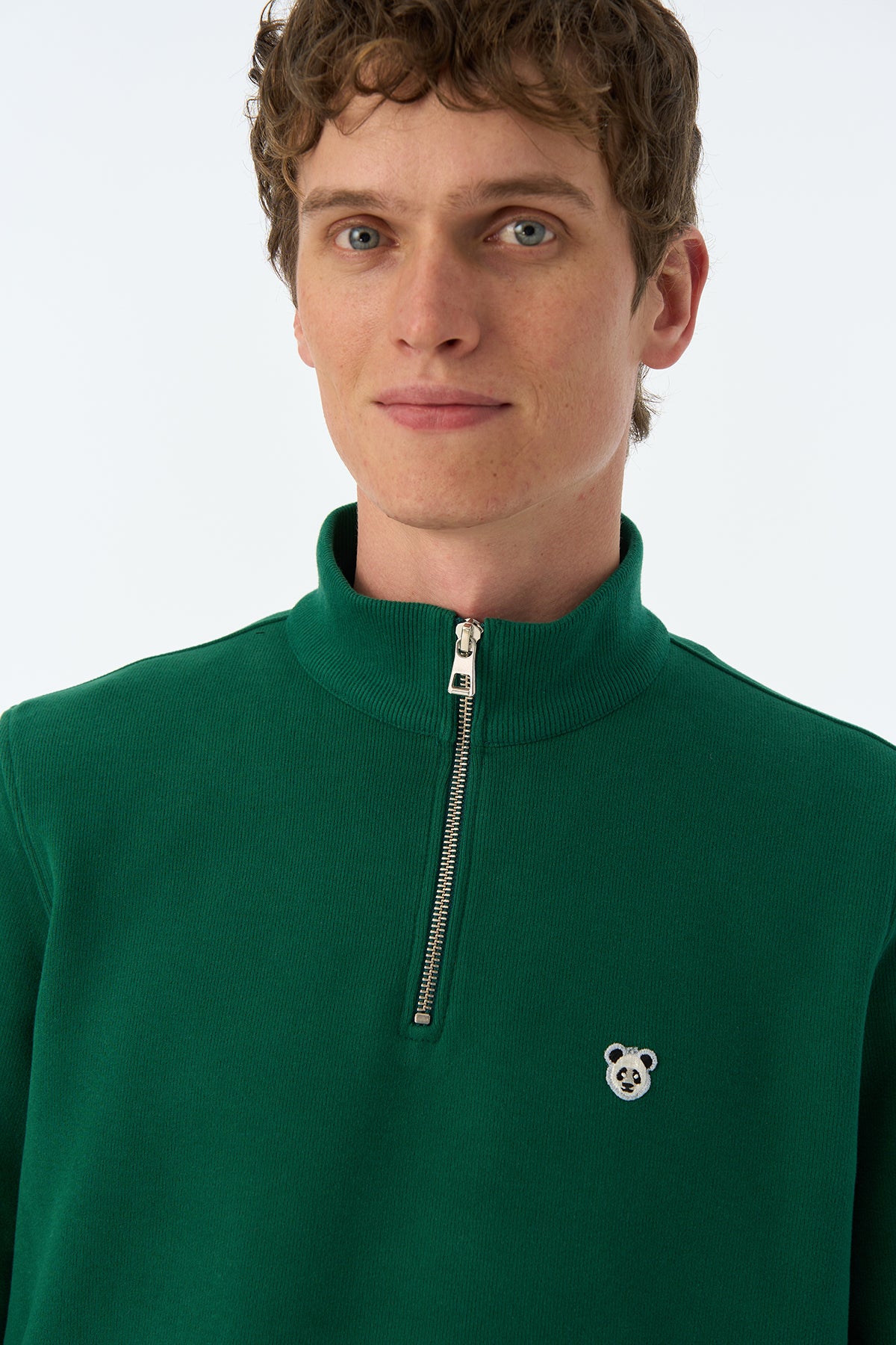 Panda SuperSoft Quarter-Zip Sweatshirt  - Nefti  Yeşil