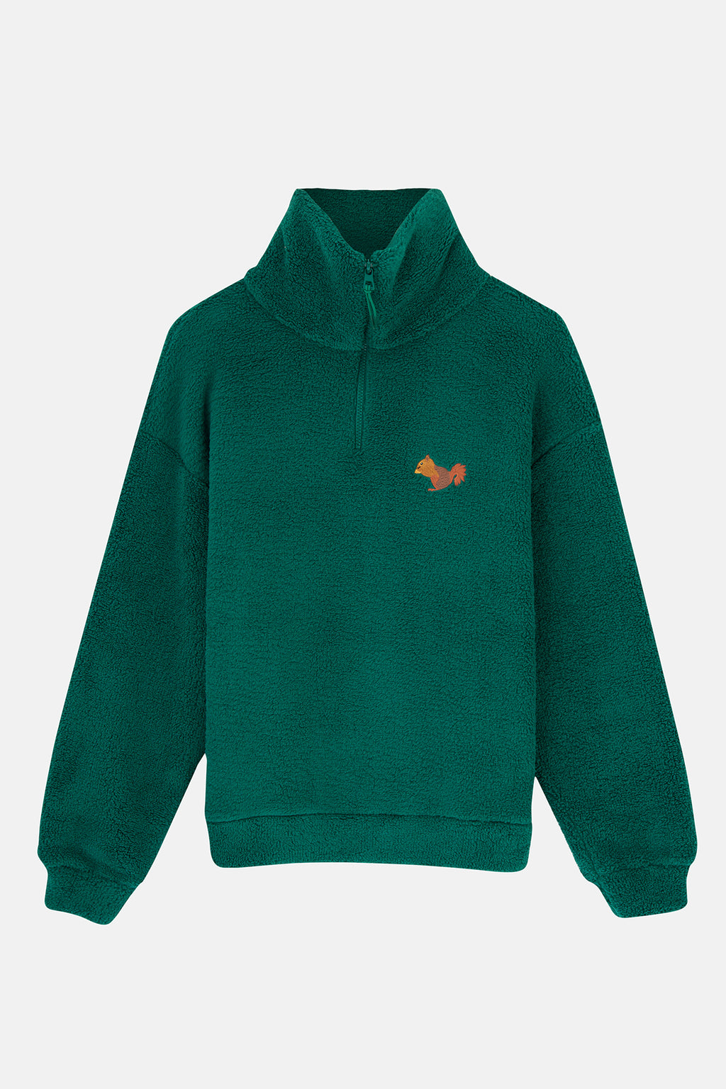 Sincap Sherpa Quarter-Zip Sweatshirt - Nefti Yeşil