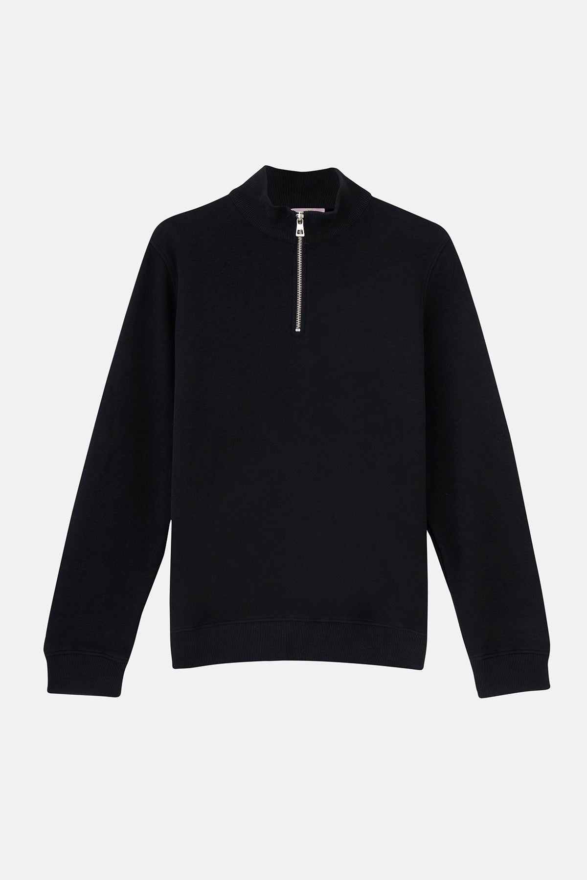 Basic SuperSoft Quarter-Zip Sweatshirt - Siyah