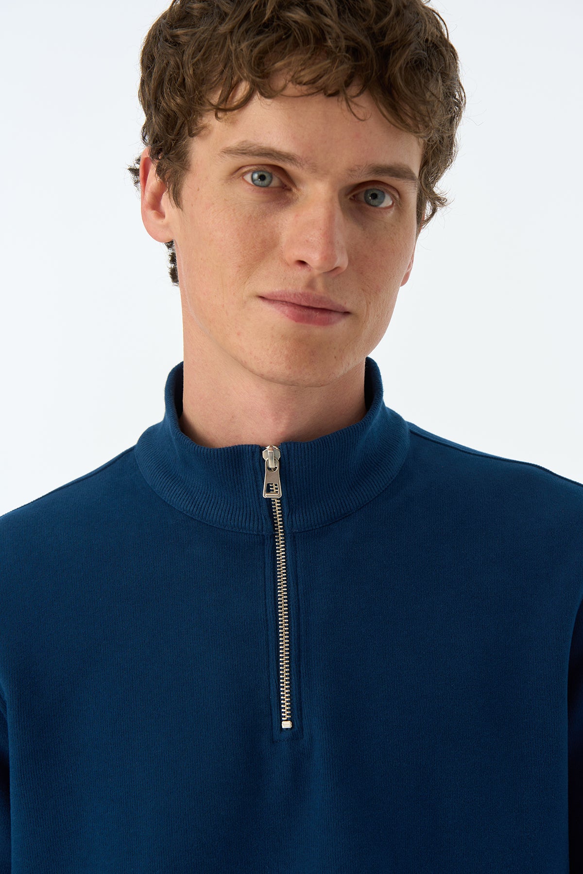 Basic SuperSoft  Quarter-Zip Sweatshirt - Lacivert