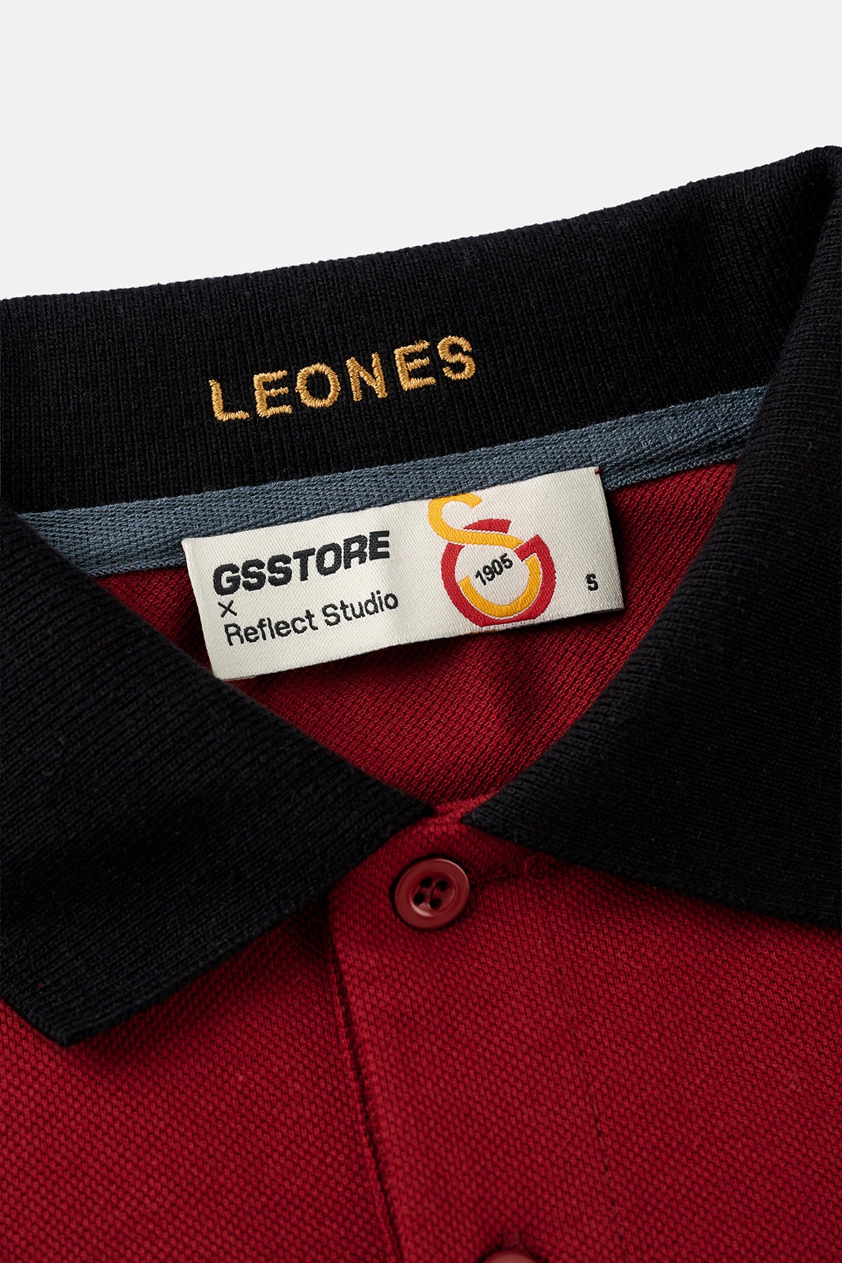 Leones Polo Yaka Kadın T-shirt - Bordo / Siyah