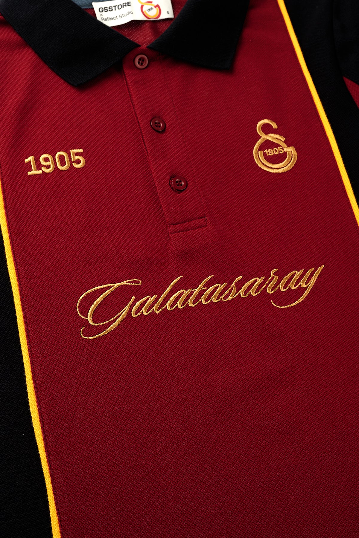 Leones Polo Yaka Kadın T-shirt - Bordo / Siyah