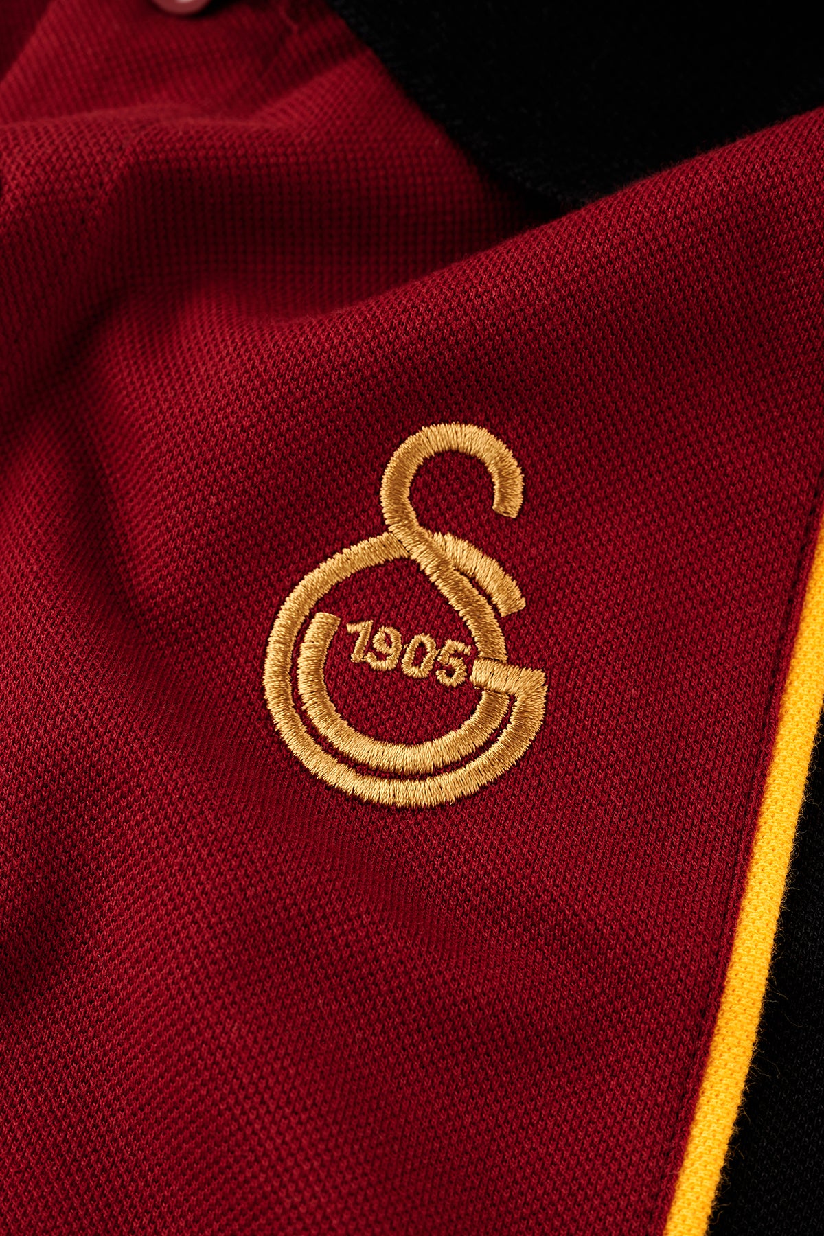 Leones Polo Yaka Kadın T-shirt - Bordo / Siyah