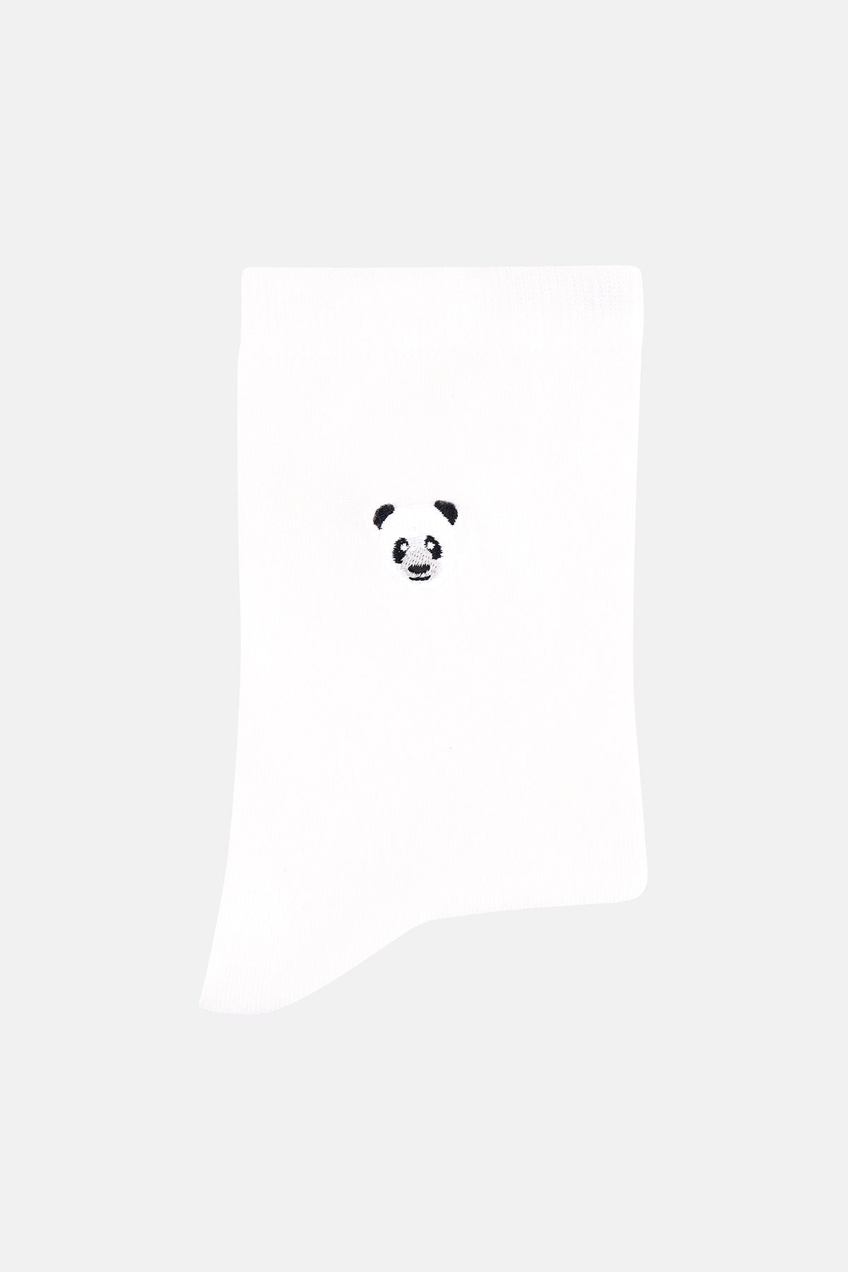 Panda Bambu Çorap - Beyaz