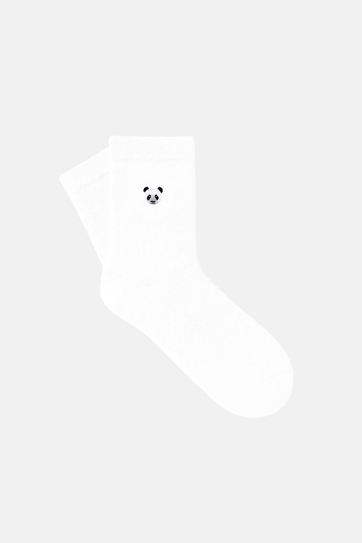Panda Bambu Çorap - Beyaz