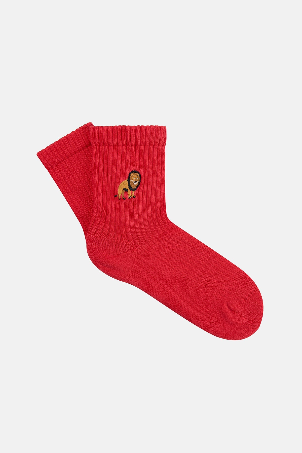 Aslan Havlu Çorap - Kırmızı