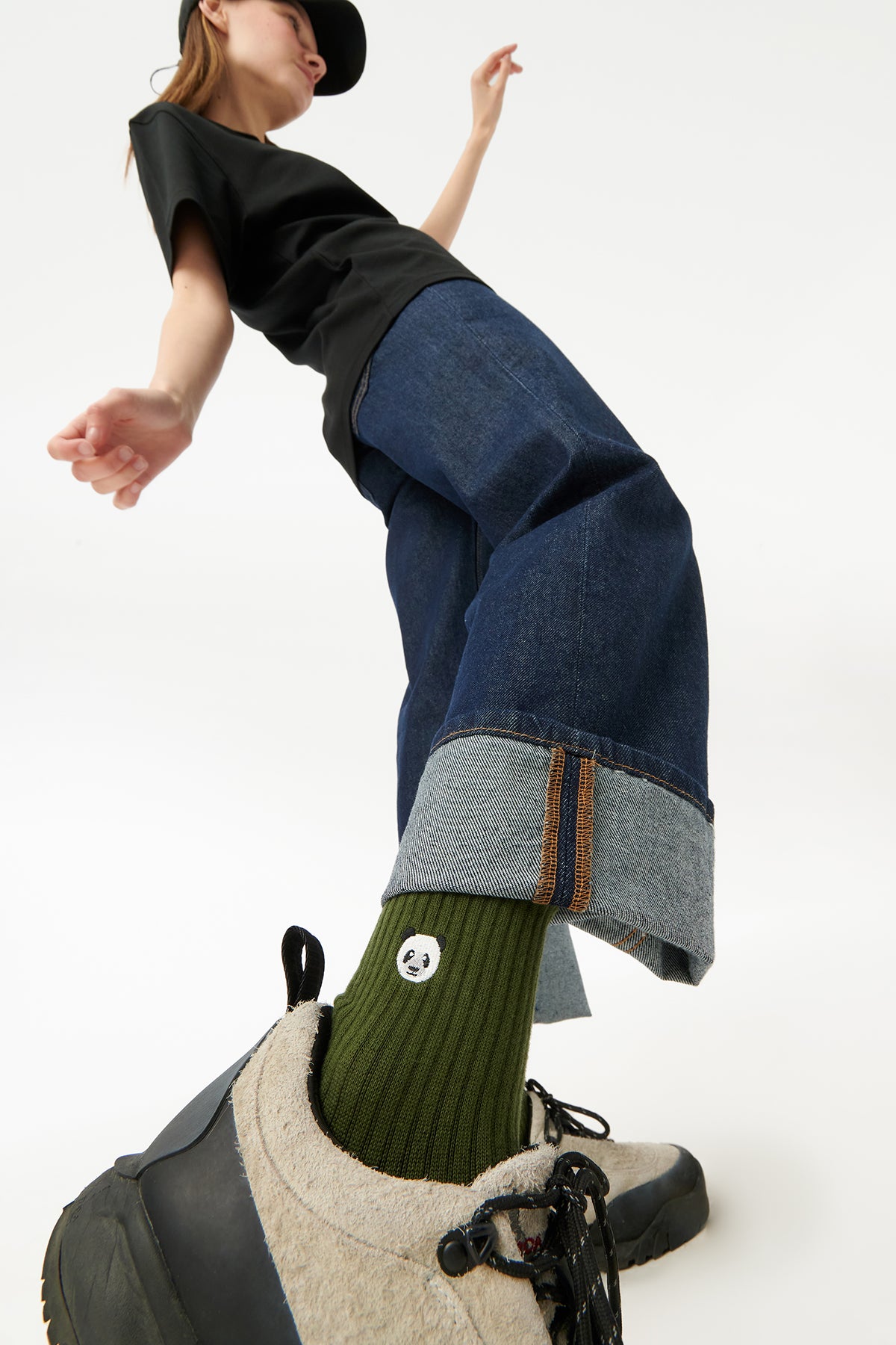 Panda Havlu Çorap - Nefti Yeşil