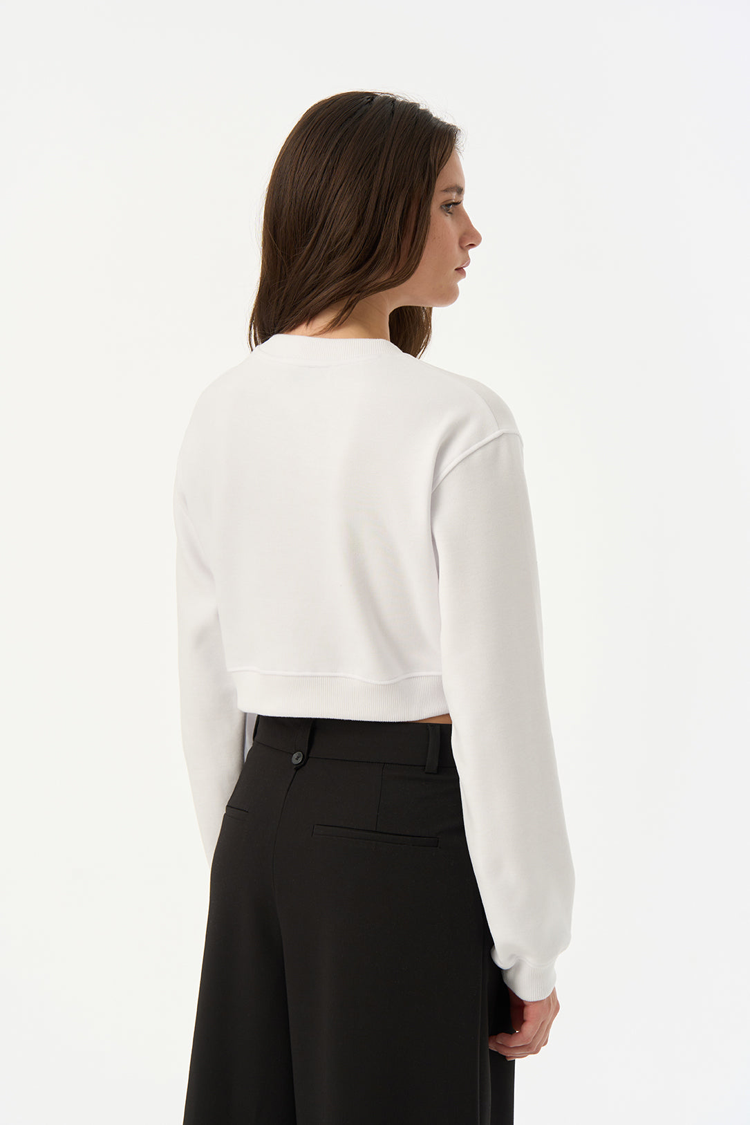 İmparator Penguen SuperSoft Crop Sweatshirt - Beyaz