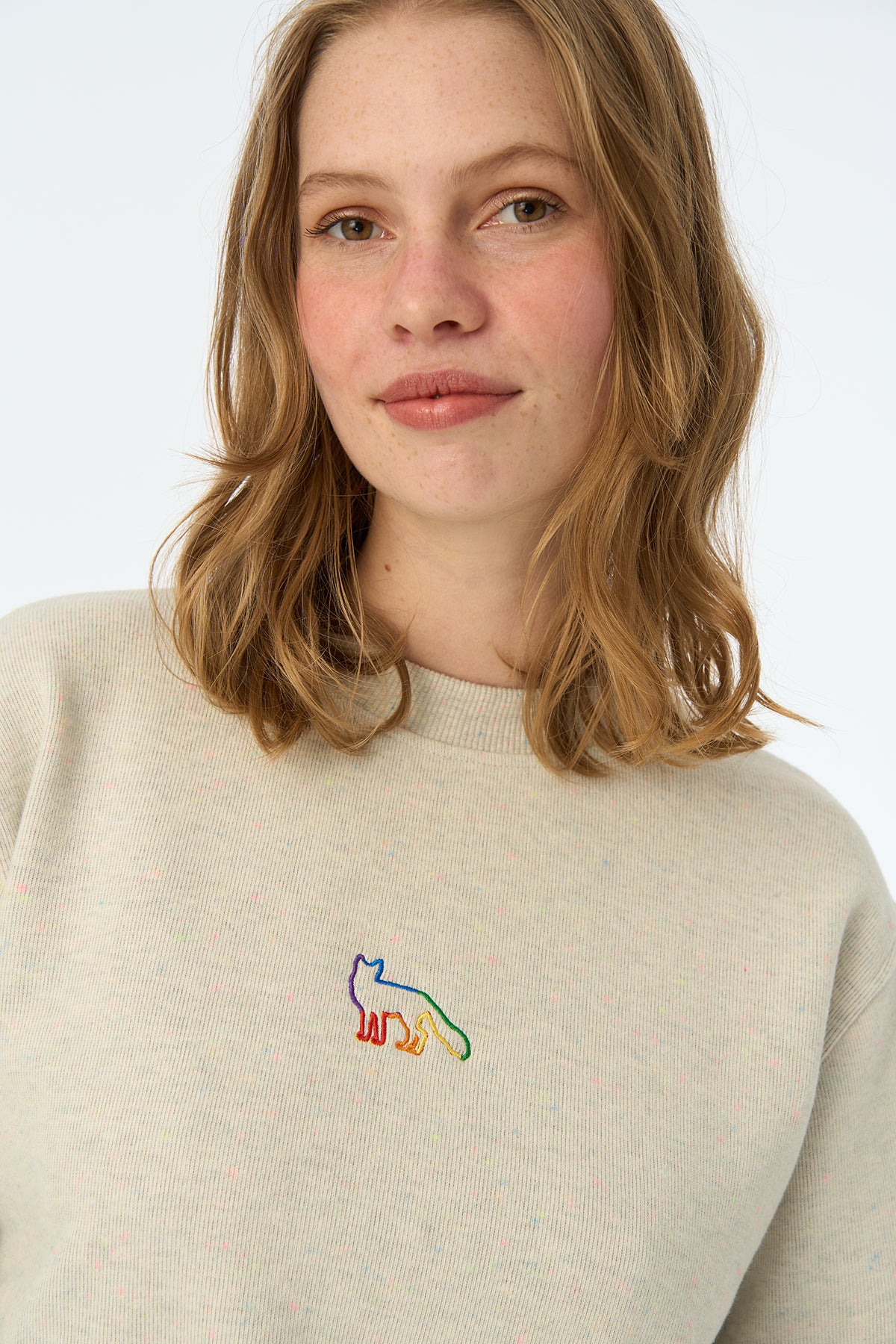 Kızıl Tilki SuperSoft Crop Sweatshirt - Nopeli Gri