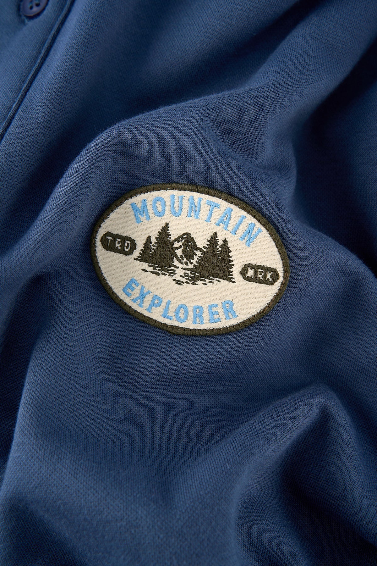 Mountain Explorer Soft Touch Polo Yaka Sweatshirt - Mavi