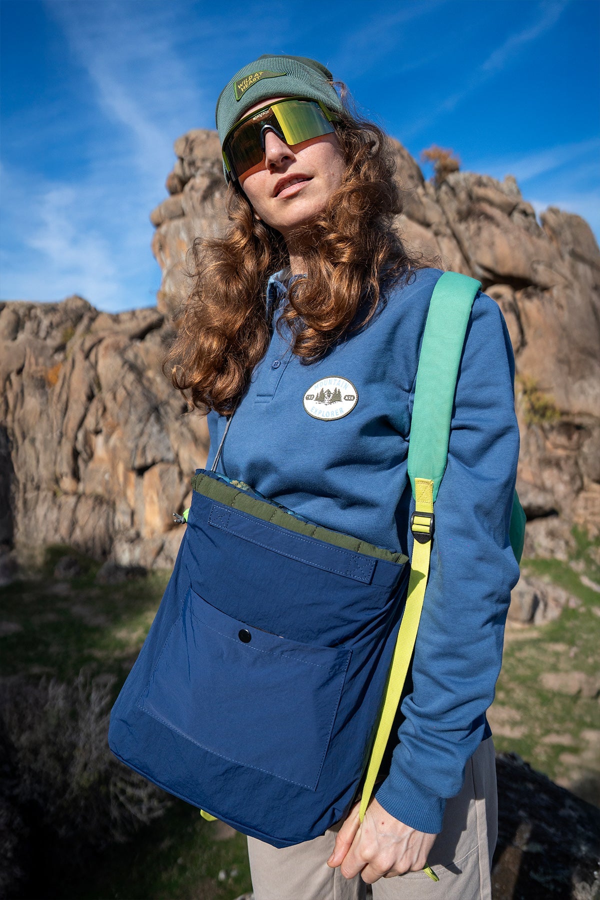 Mountain Explorer Soft Touch Polo Yaka Sweatshirt - Mavi