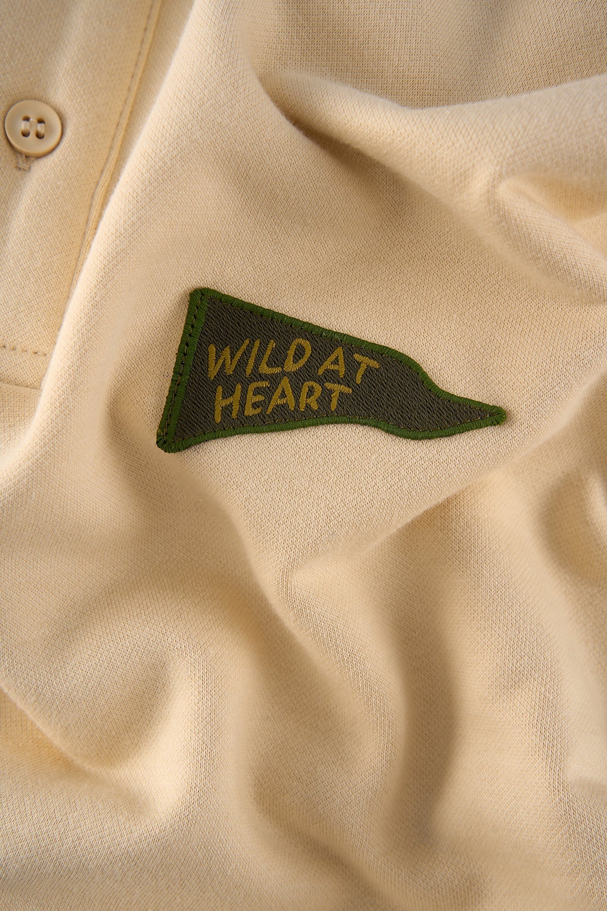 Wild at Heart Soft Touch Polo Yaka Sweatshirt - Ekru