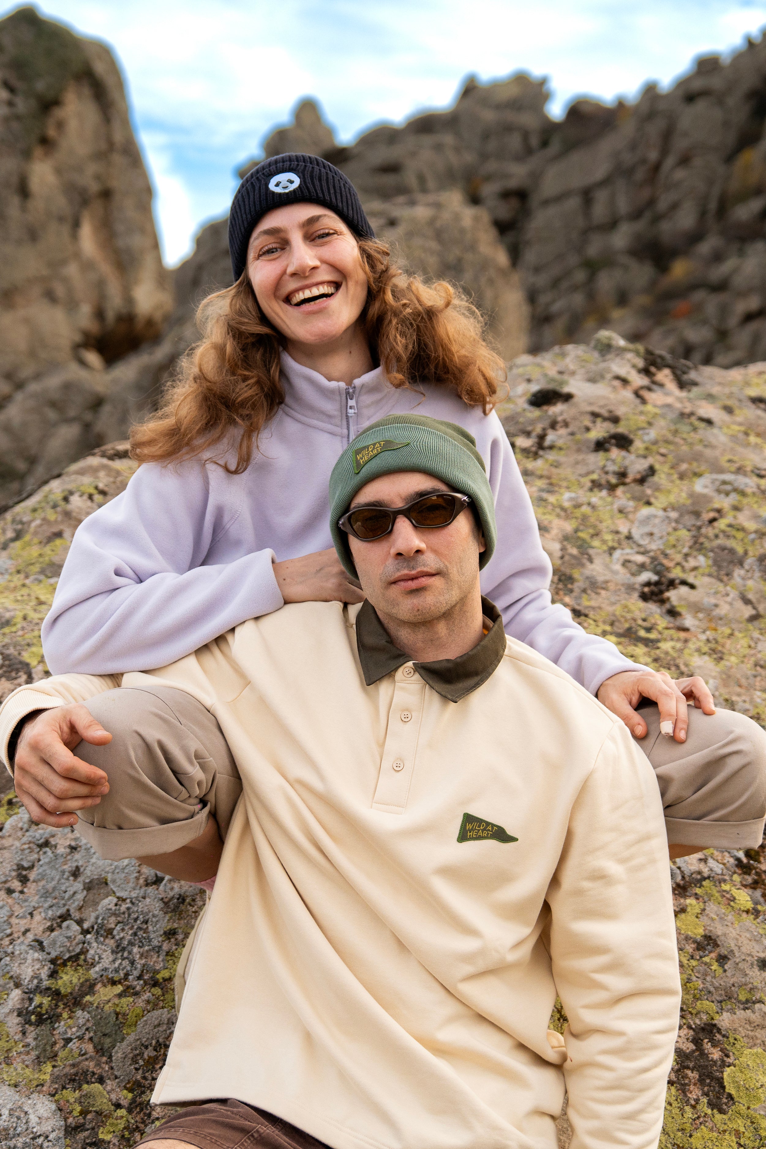 Wild at Heart Soft Touch Polo Yaka Sweatshirt - Ekru