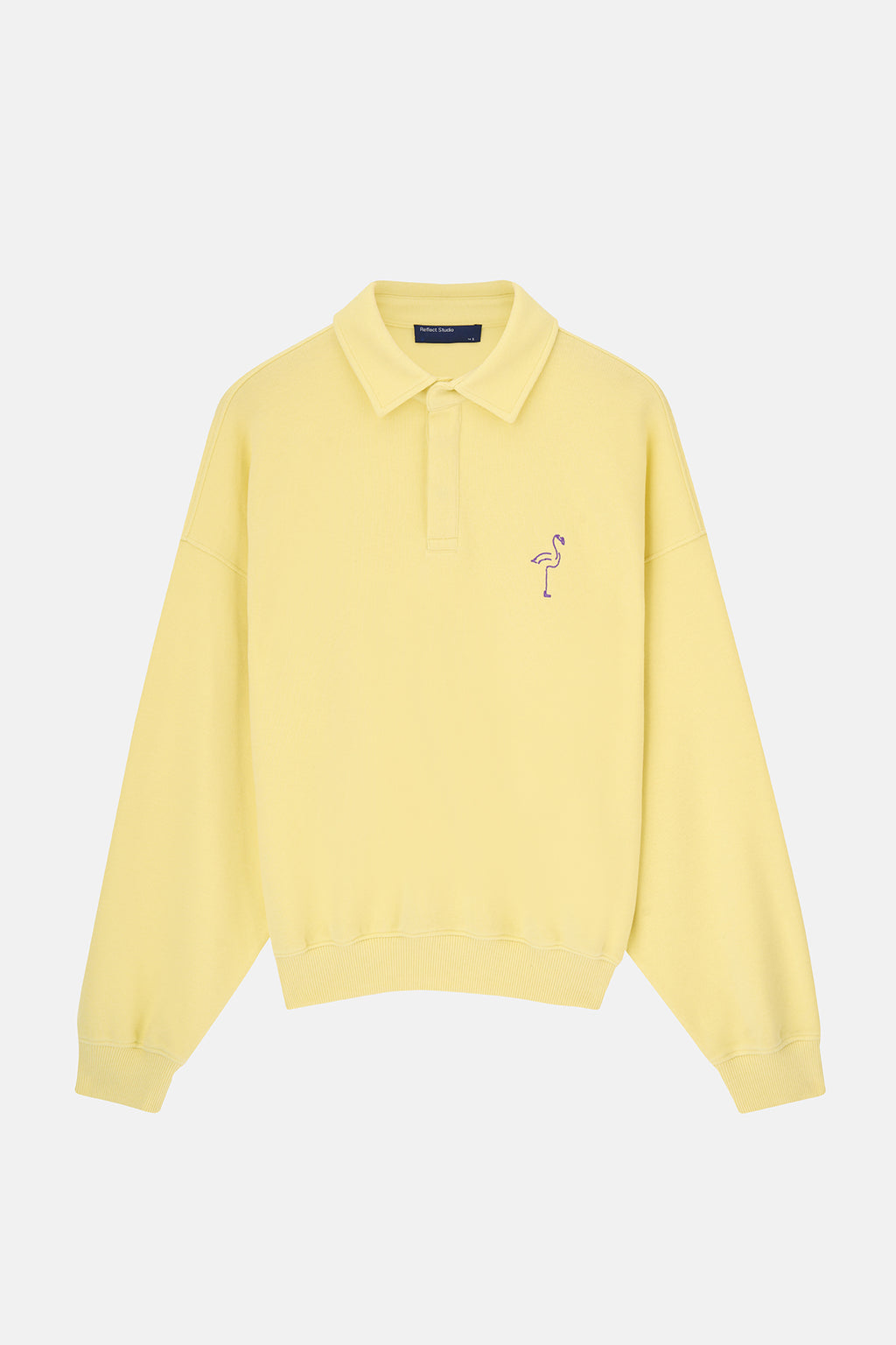 Flamingo SuperSoft Oversize Polo Yaka Sweatshirt - Sarı