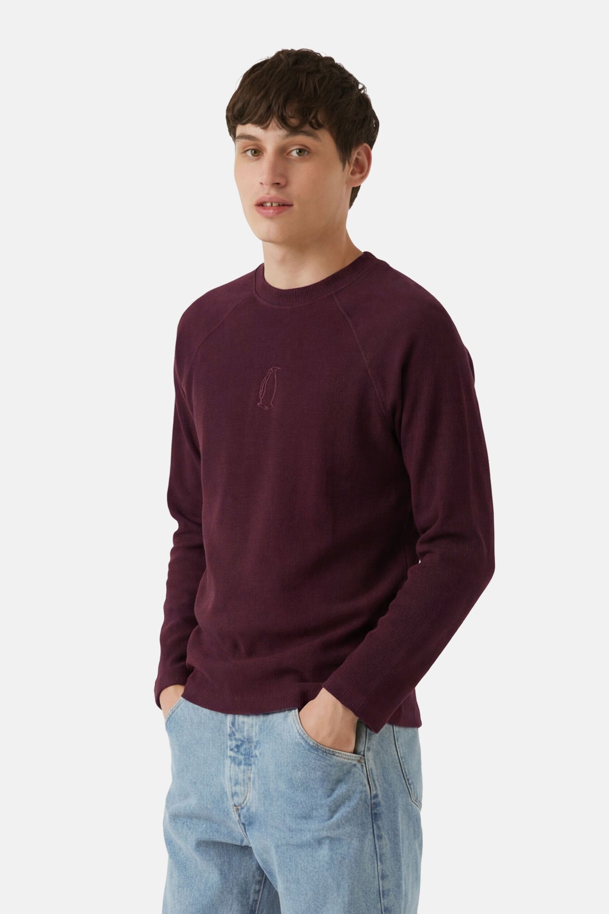 İmparator Penguen Fitilli Sweatshirt - Bordo