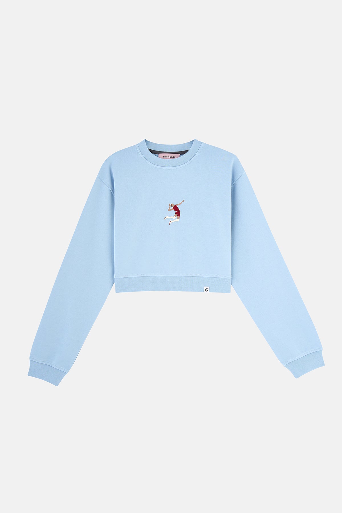 Spike Soft Fleece Crop Sweatshirt - Bebek Mavisi