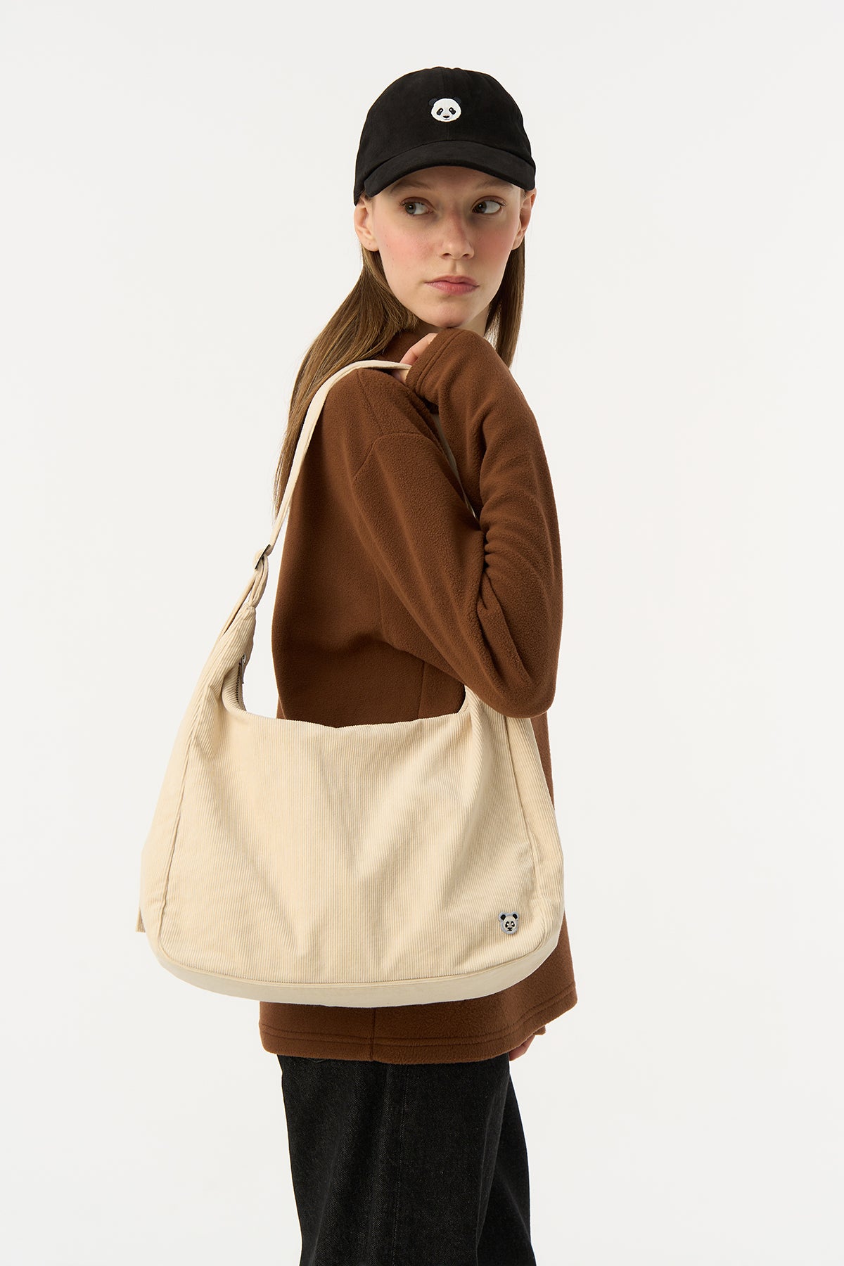 Panda Kadife Çanta - Parşömen Bej