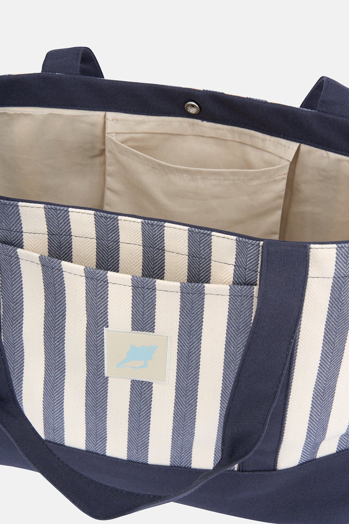 Deniz Kabuğu Canvas Çanta - Lacivert/Bej