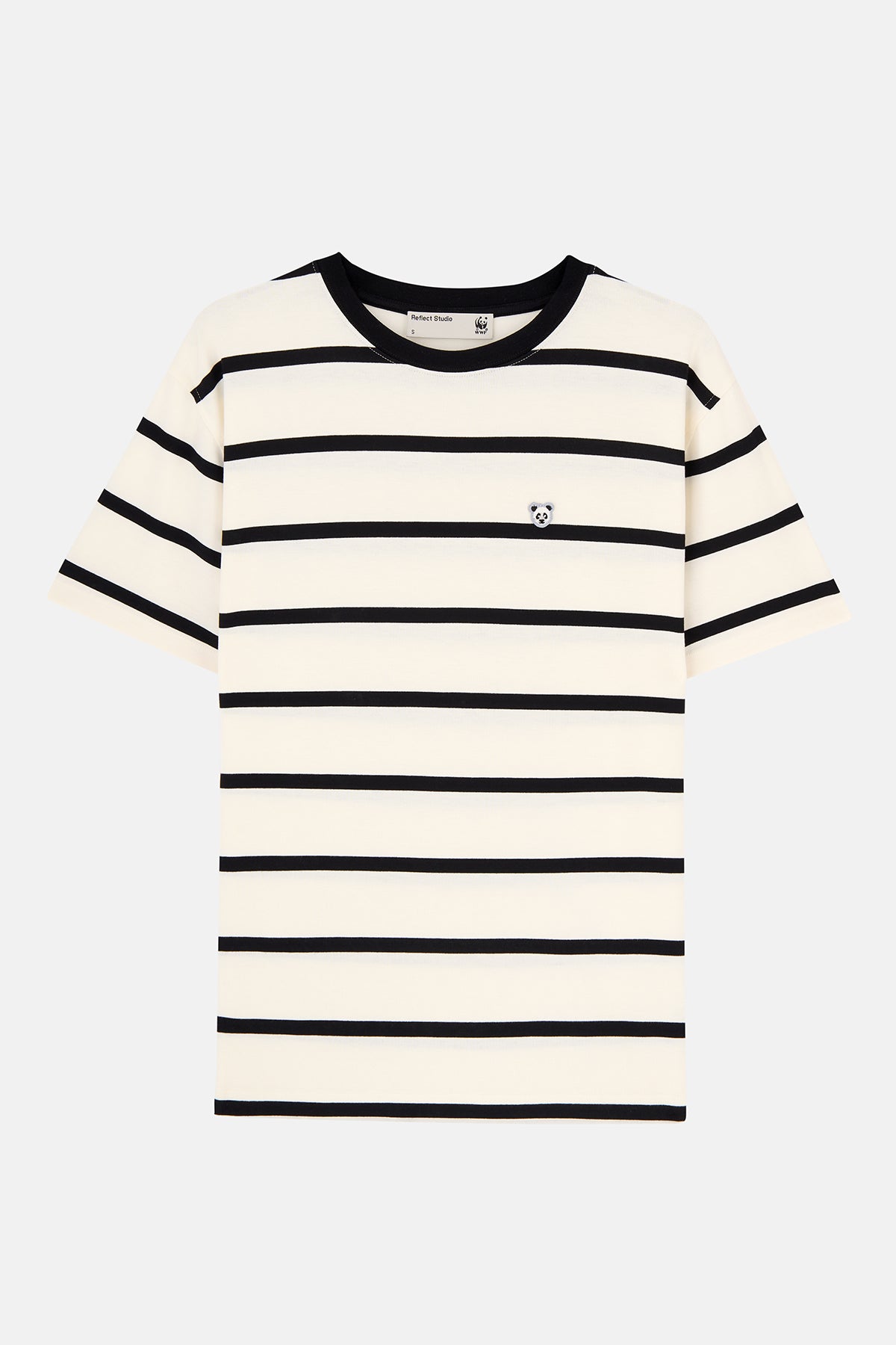 Panda Çizgili T-Shirt - Siyah/Bej