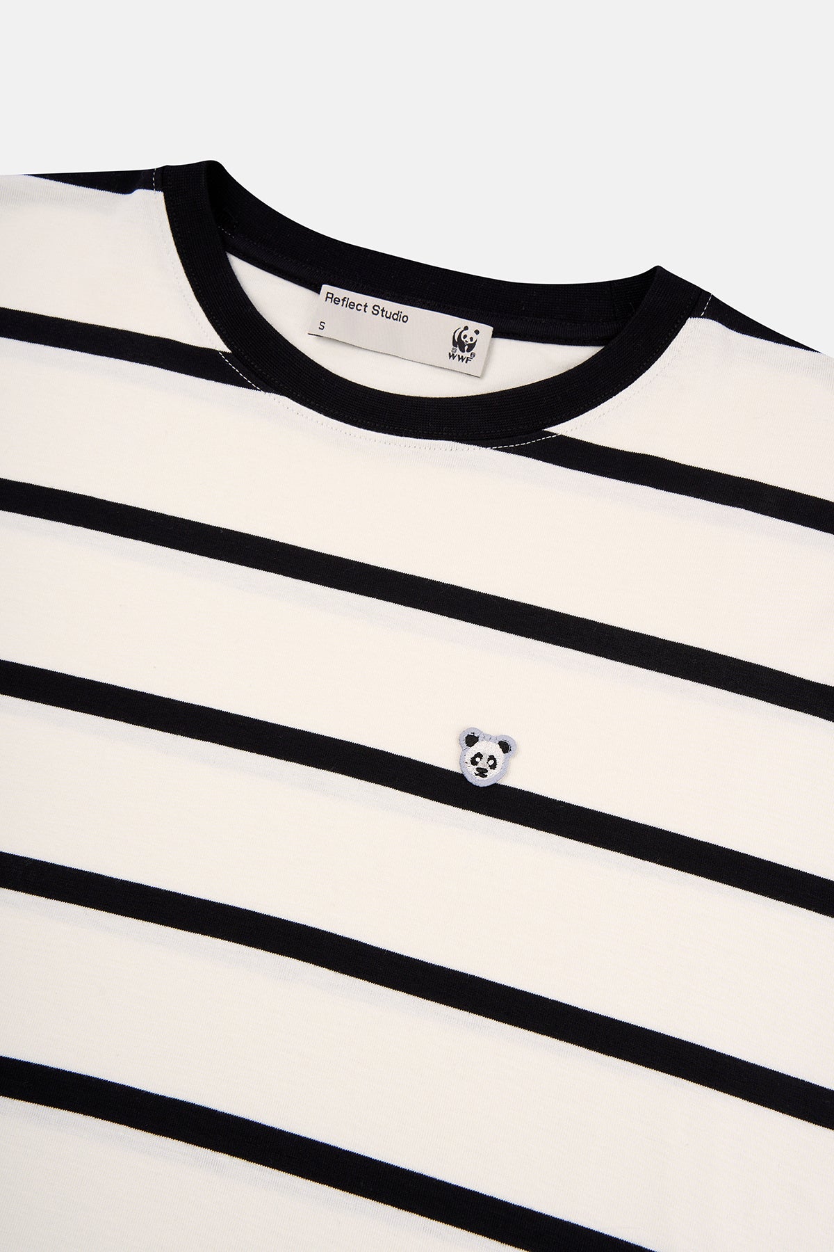 Panda Çizgili T-Shirt - Siyah/Bej