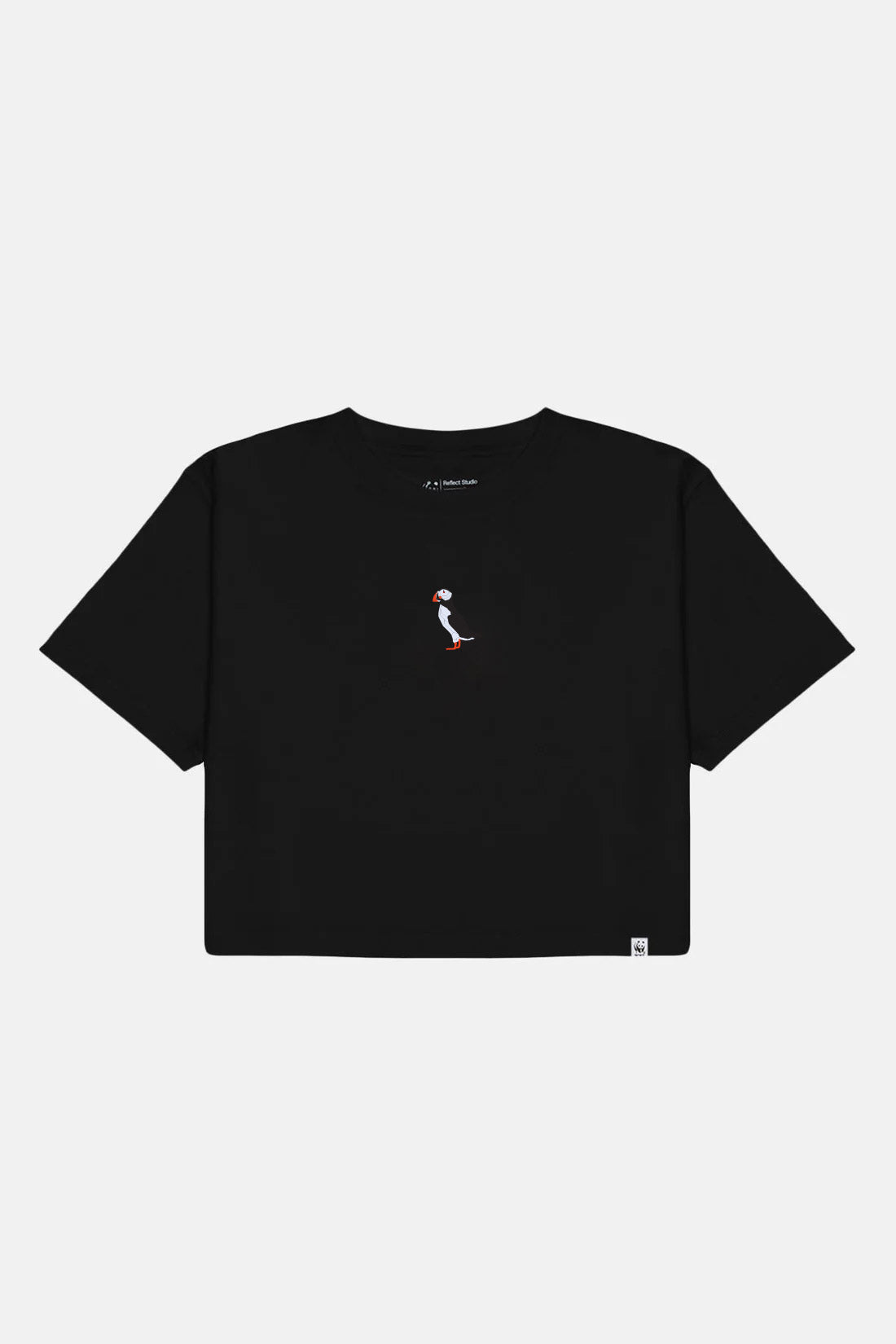 Puffin Lightweight Crop T-Shirt - Siyah