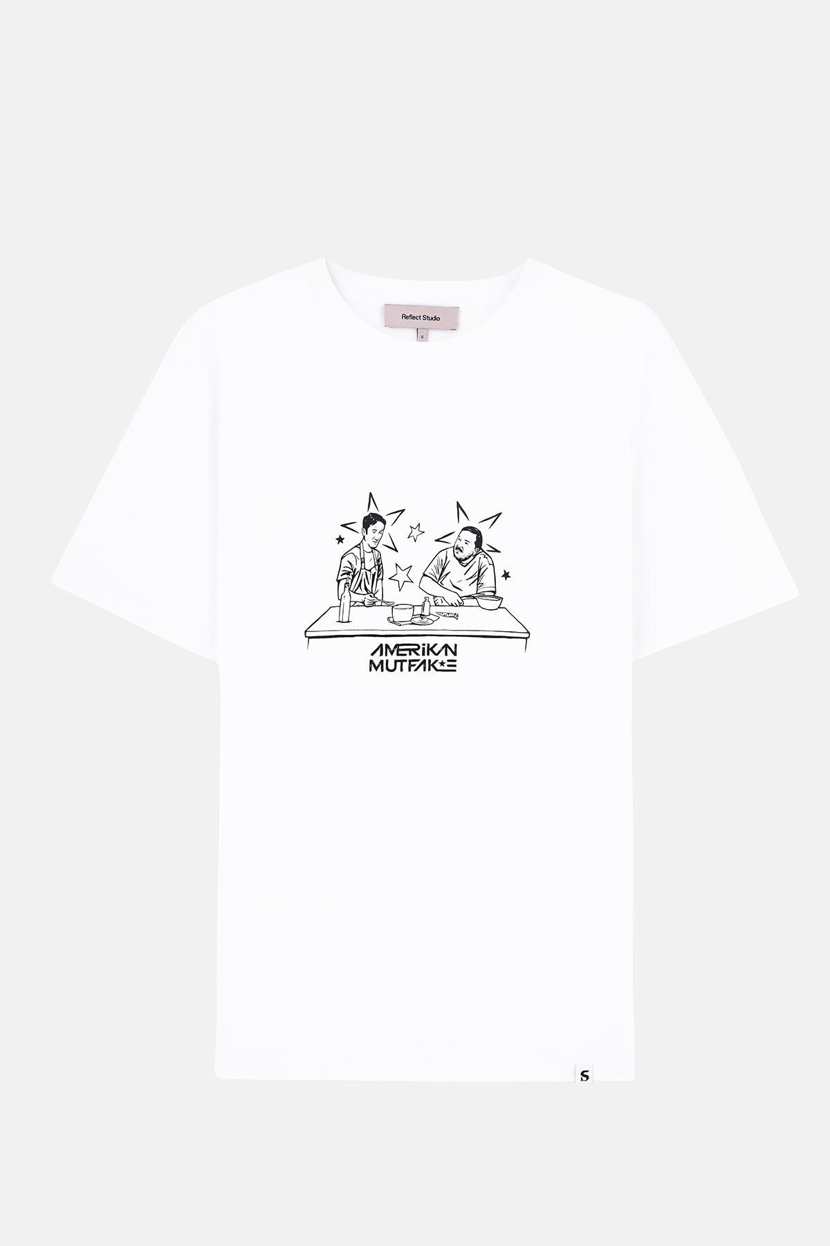 Amerikan Mutfak Çizim Lightweight T-shirt - Beyaz