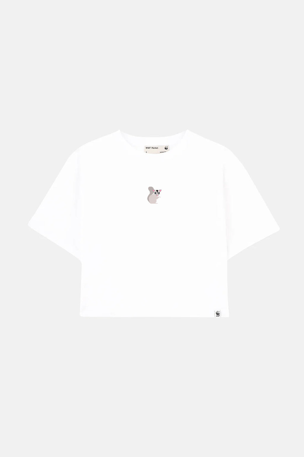Sugar Glider Lightweight Crop T-Shirt - Beyaz