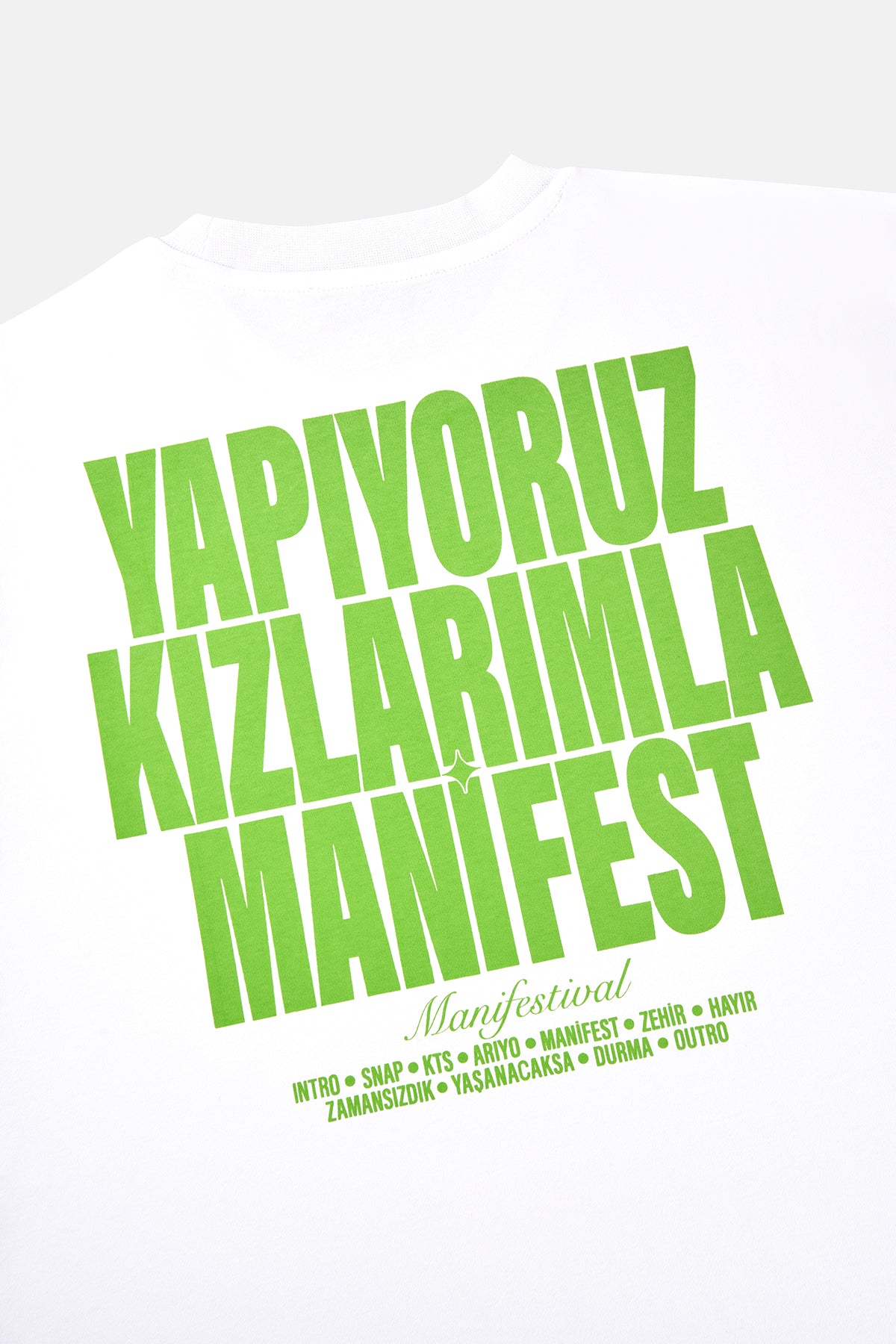 Yapıyoruz Kızlarımla Manifest Oversize T-shirt - Yeşil