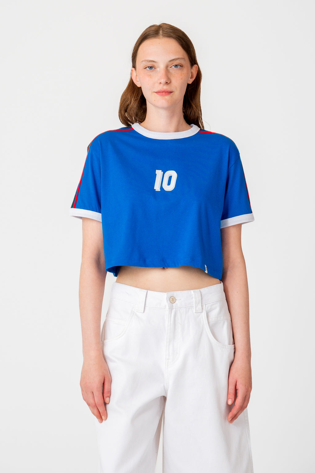 Italy 10 Lightweight Crop T-Shirt - Mavi