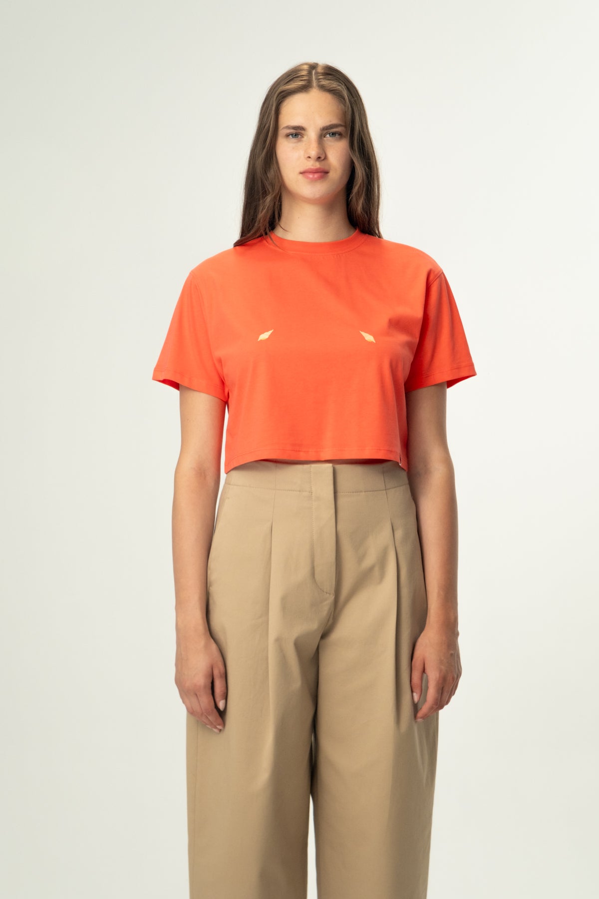 Deniz Kabukları Lightweight Crop T-Shirt - Nar Çiçeği