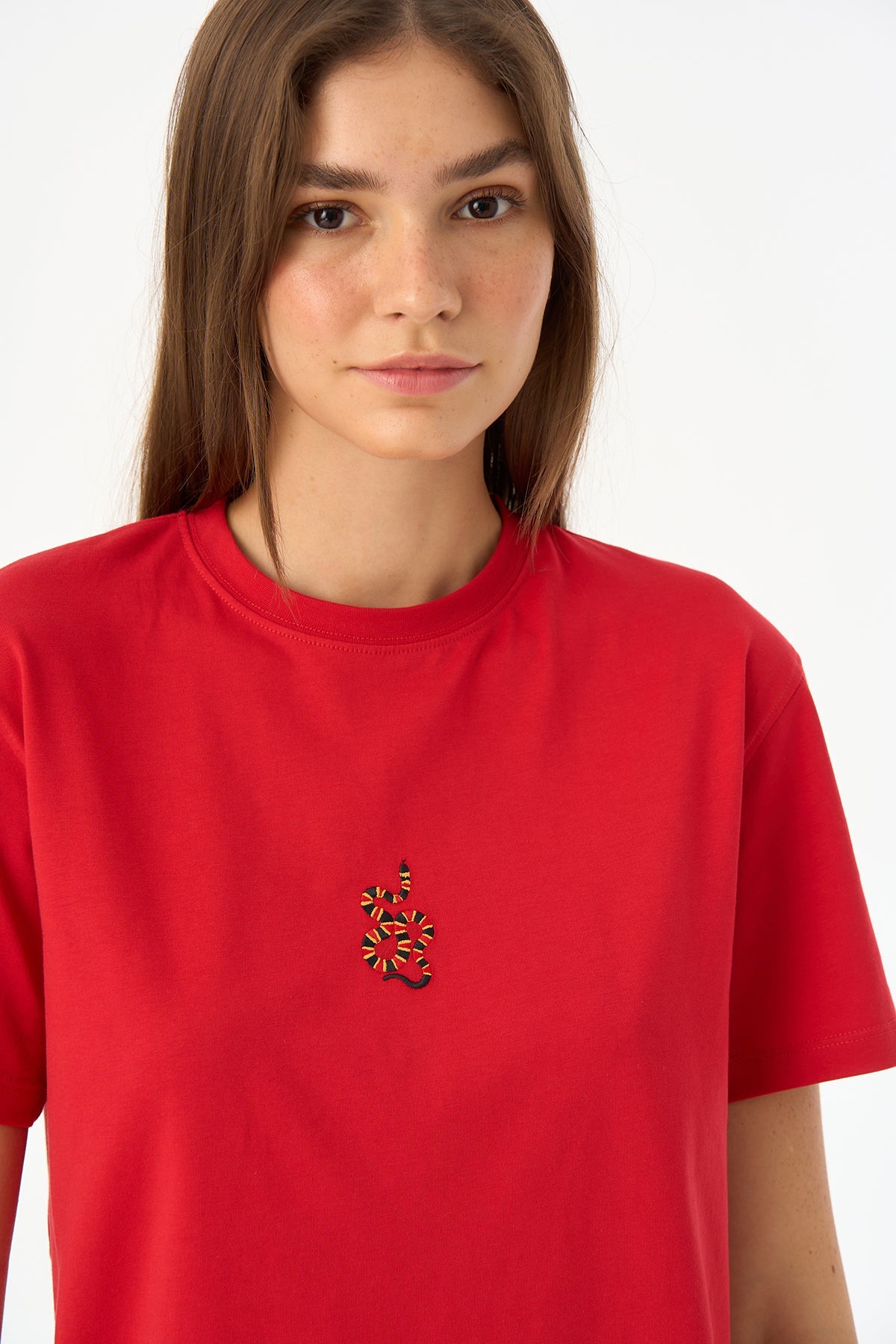 Mercan Yılanı Lightweight T-Shirt - Kırmızı