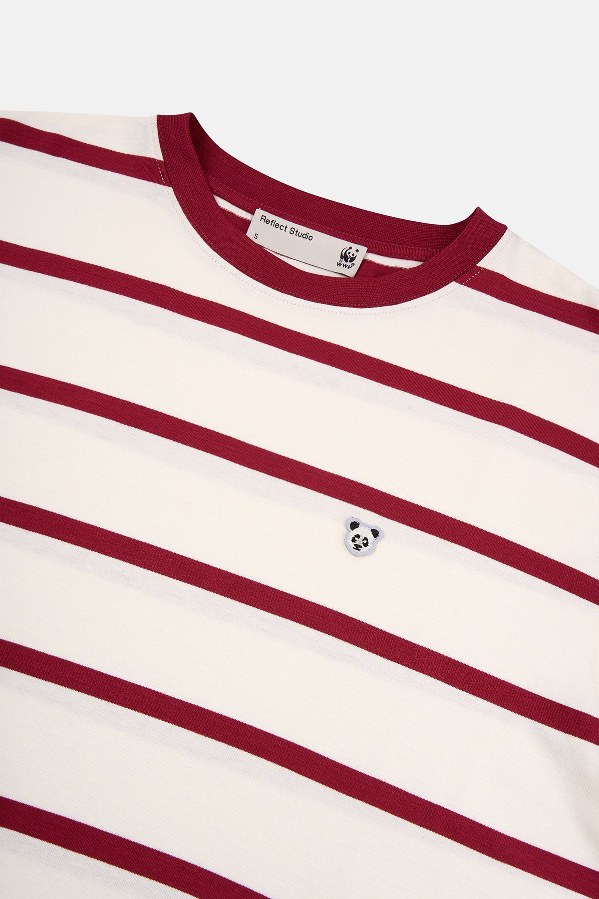 Panda Çizgili T-Shirt - Kırmızı/Bej