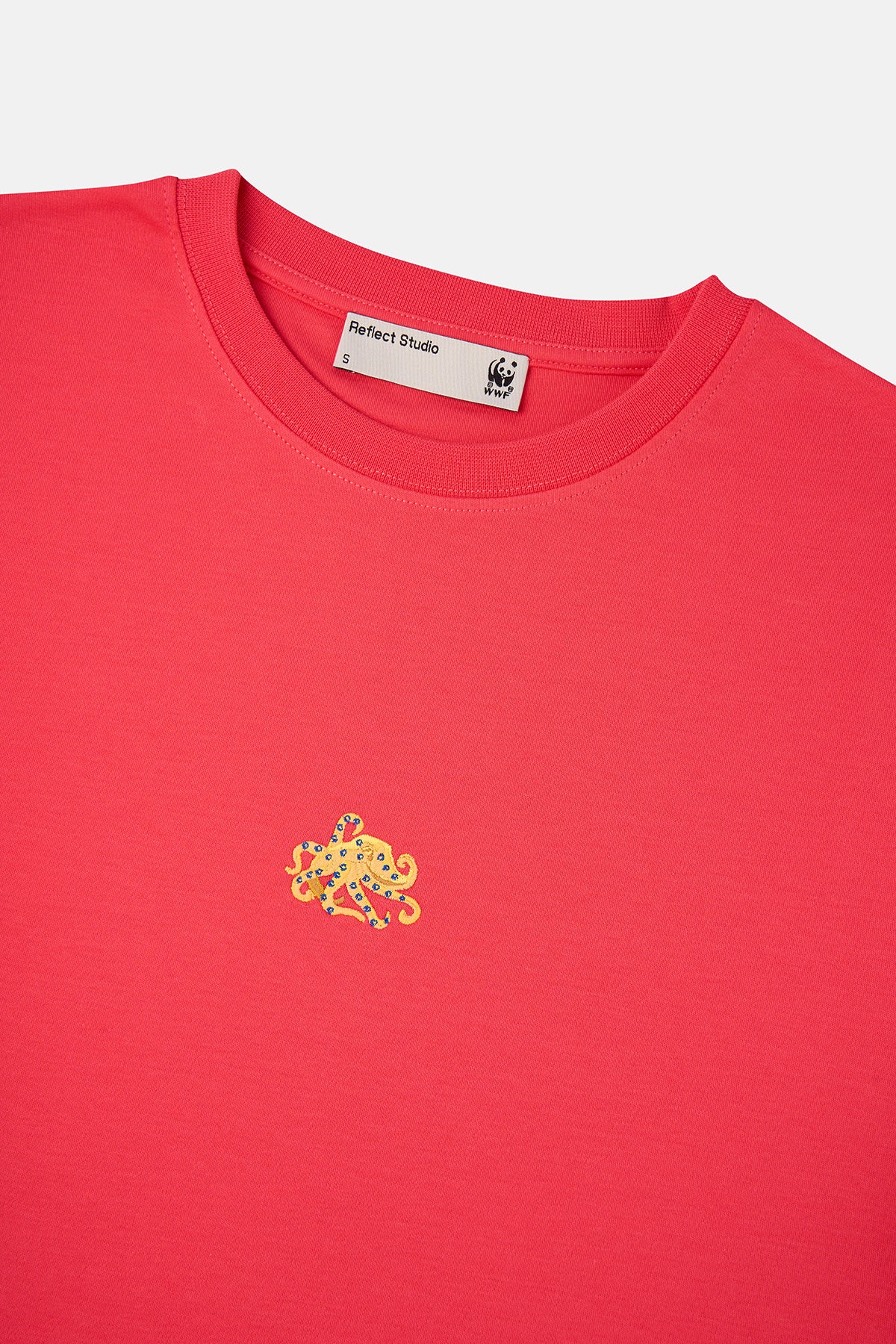 Mavi Halkalı Ahtapot Premium T-Shirt - Nar Çiçeği