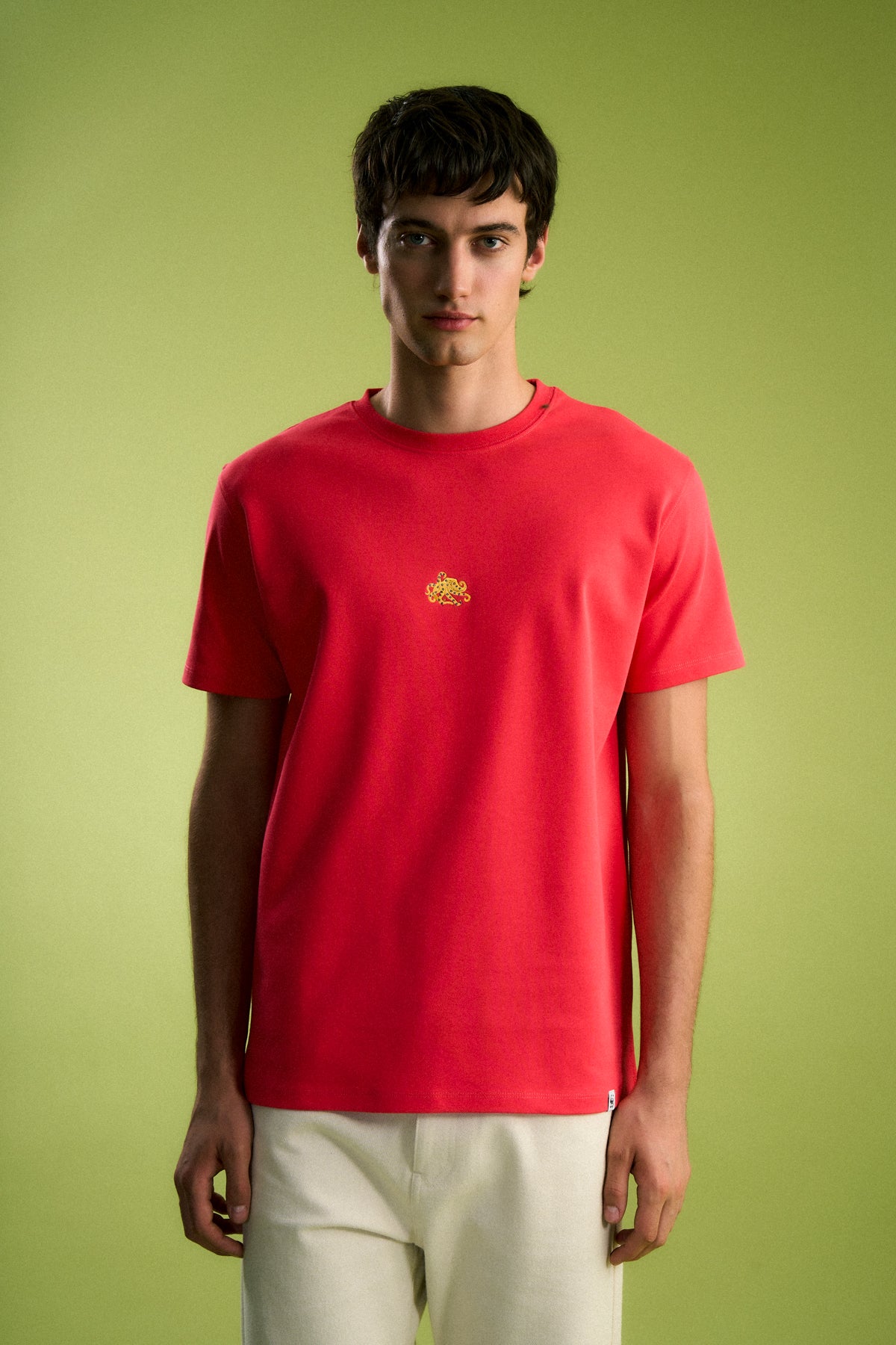 Mavi Halkalı Ahtapot Premium T-Shirt - Nar Çiçeği