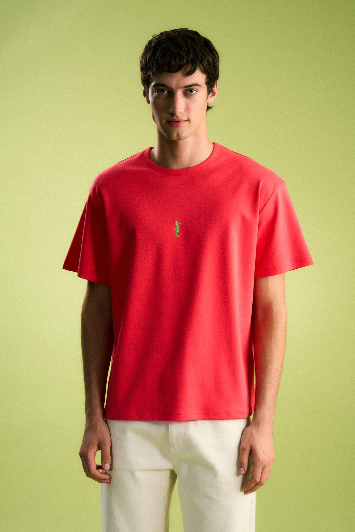 Deniz Atı Oversize Premium T-Shirt - Nar Çiçeği