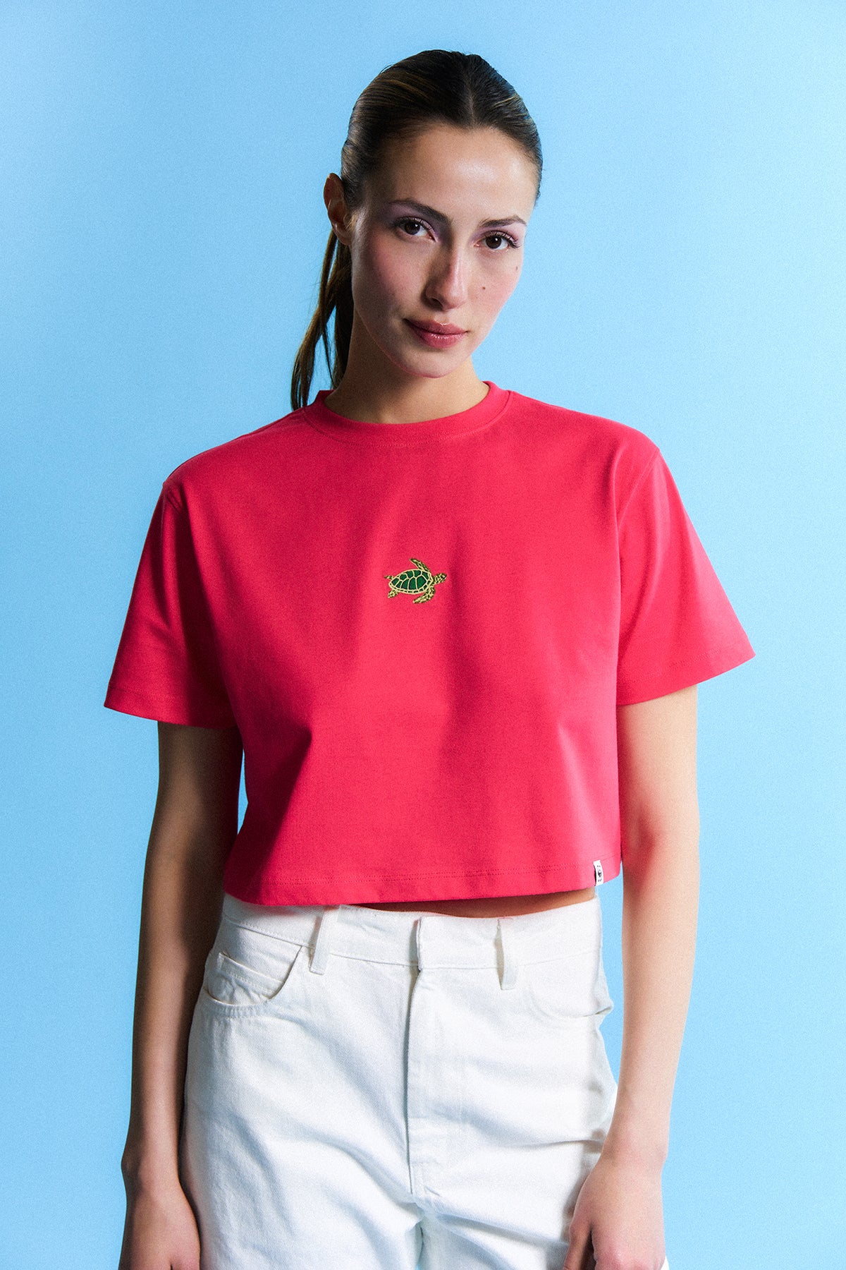 Caretta Lightweight Crop T-Shirt - Nar Çiçeği