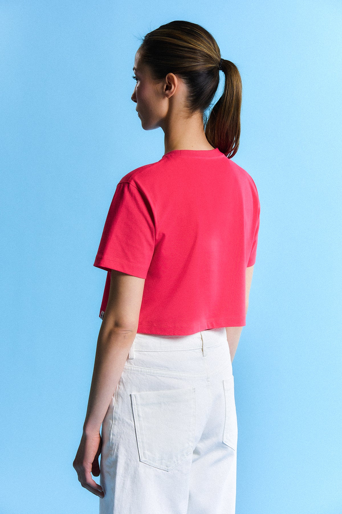 Caretta Lightweight Crop T-Shirt - Nar Çiçeği