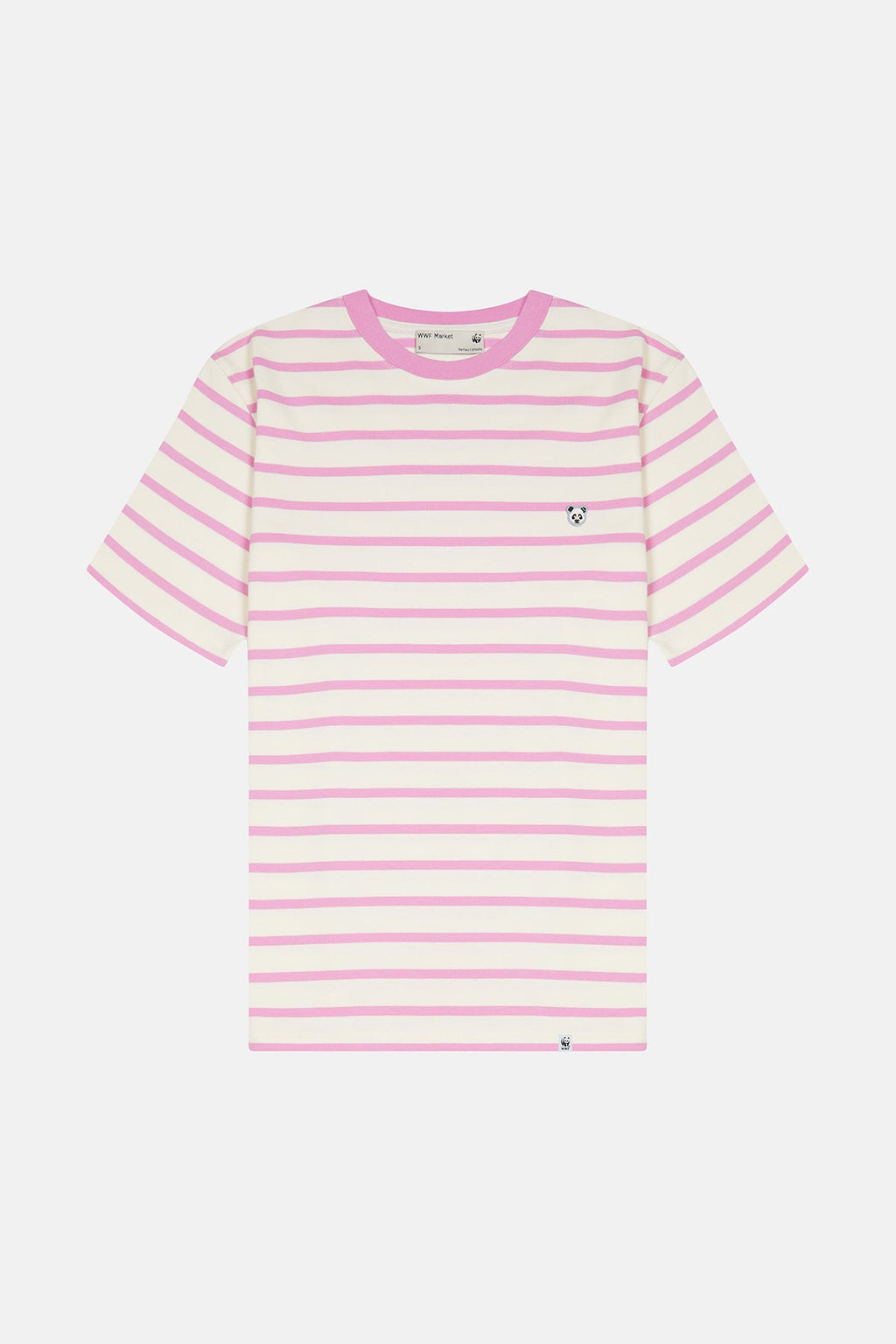 Panda Heavyweight Çizgili T-Shirt - Pembe /Ekru